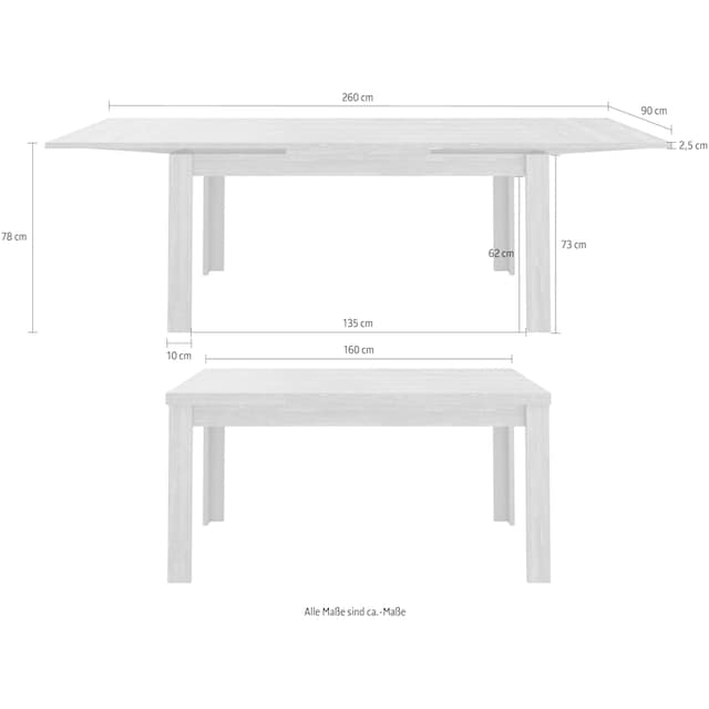 Mäusbacher Esstisch »Monti«, in 3 Größen, ausziehbar um je 100 cm kaufen |  BAUR