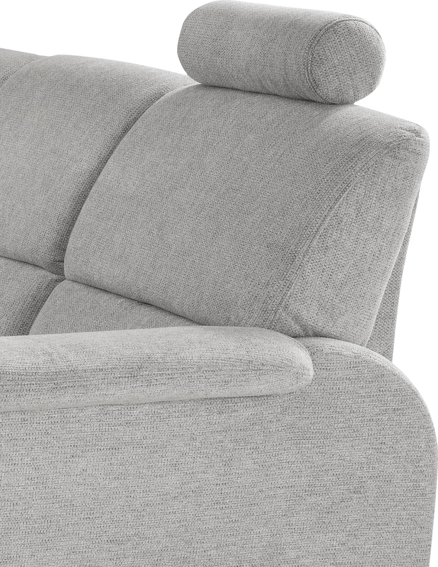 Home affaire Ecksofa »Pisa L-Form, mit Schlaffunktion, Stauraum, 2x höhenverstellbare«, Kopfstützen und Relaxfunktion im Eckelement