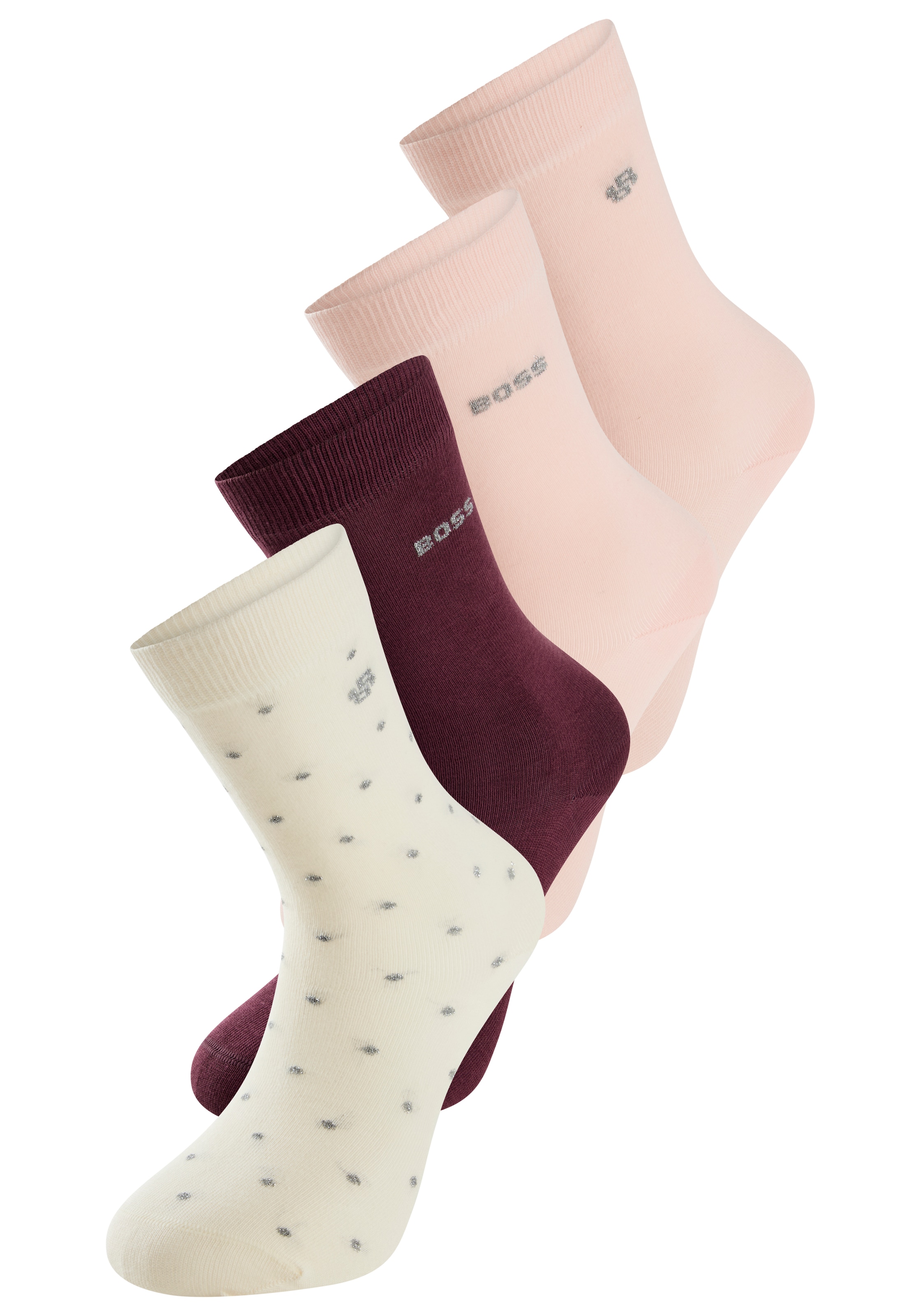 BOSS Socken "4P RS GiftShine", (4 Paar), verstärkte Fersen- und Zehennaht, günstig online kaufen