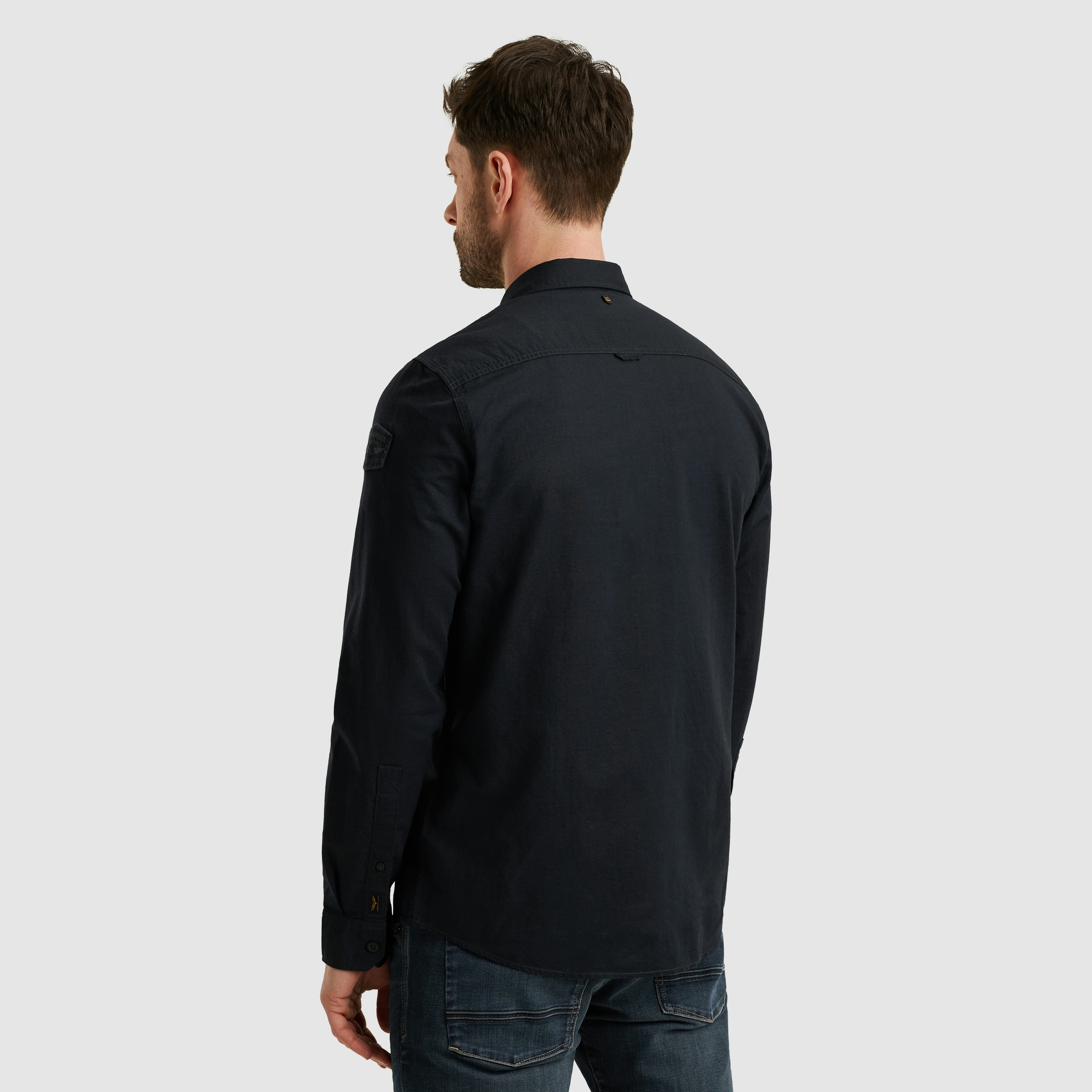 PME LEGEND Langarmhemd »Long Sleeve Shirt Cotton/linen«, mit Brusttaschen und mit Leinen
