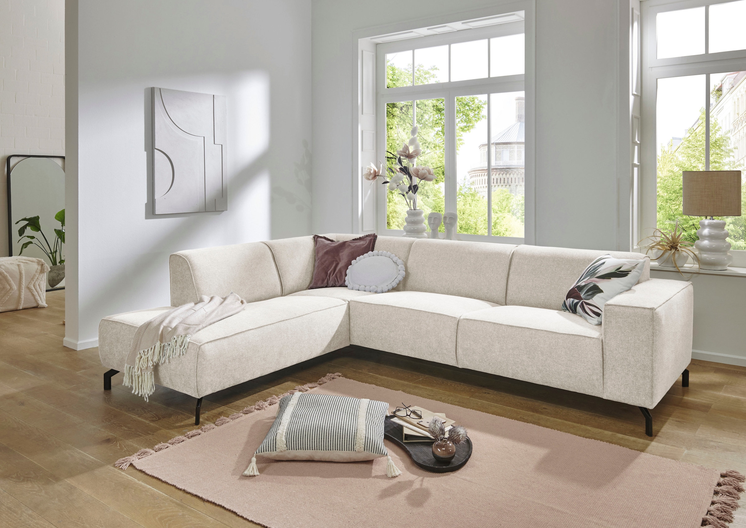 PLACES OF STYLE Ecksofa Lorcan in dirbtinė oda arba St...