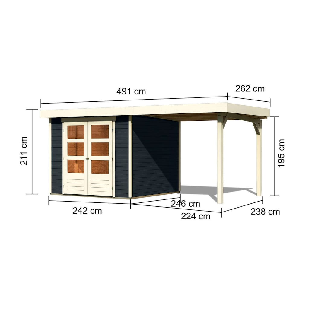 Karibu Gartenhaus »Arnis 3,5«, (Set)