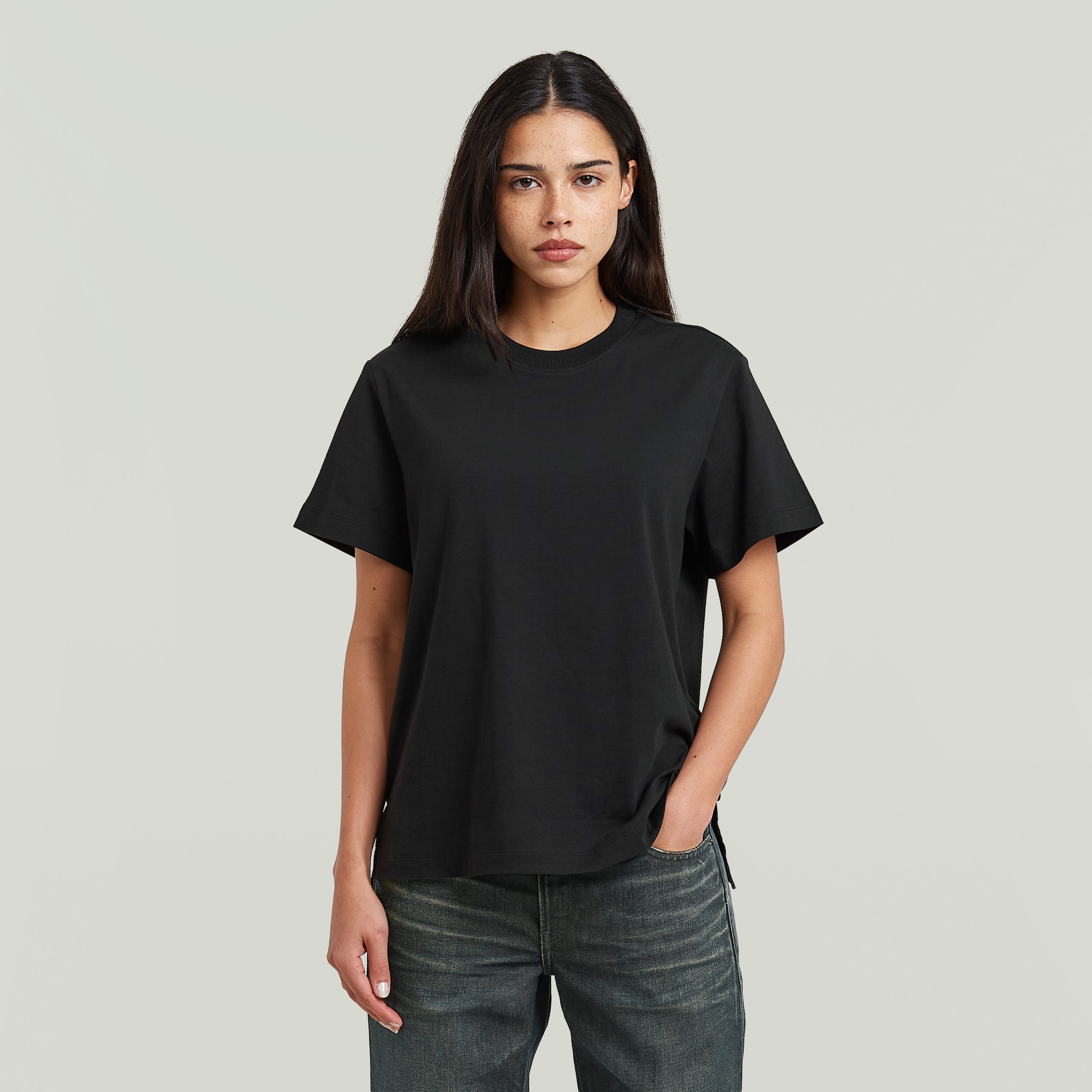 G-STAR T-Shirt "Unit r t wmn" aus reiner Baumwolle, Rundhals