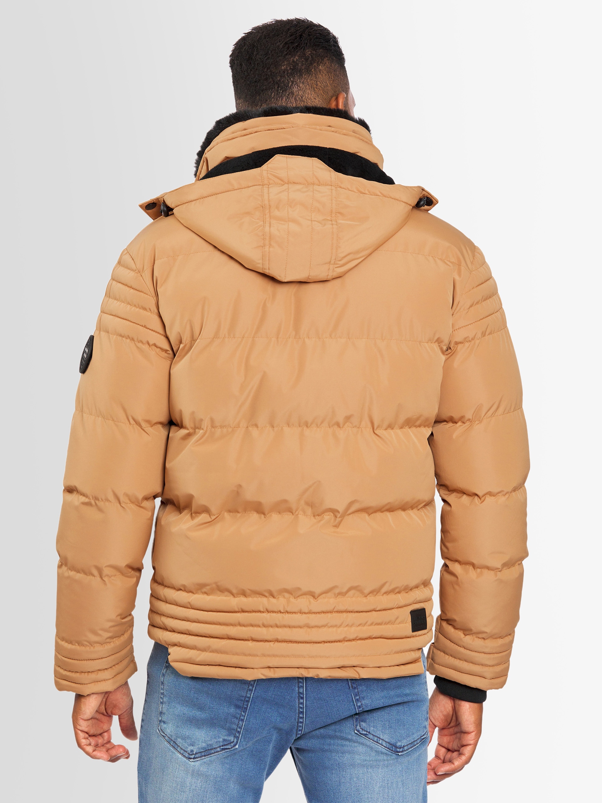 Alessandro Salvarini Winterjacke »ASFabiano«, mit warmem Teddyfell und abnehmbarer Kapuze