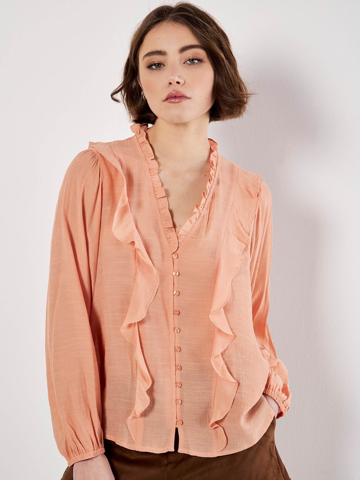 Apricot Klassische Bluse "Unibluse" mit Rüschen