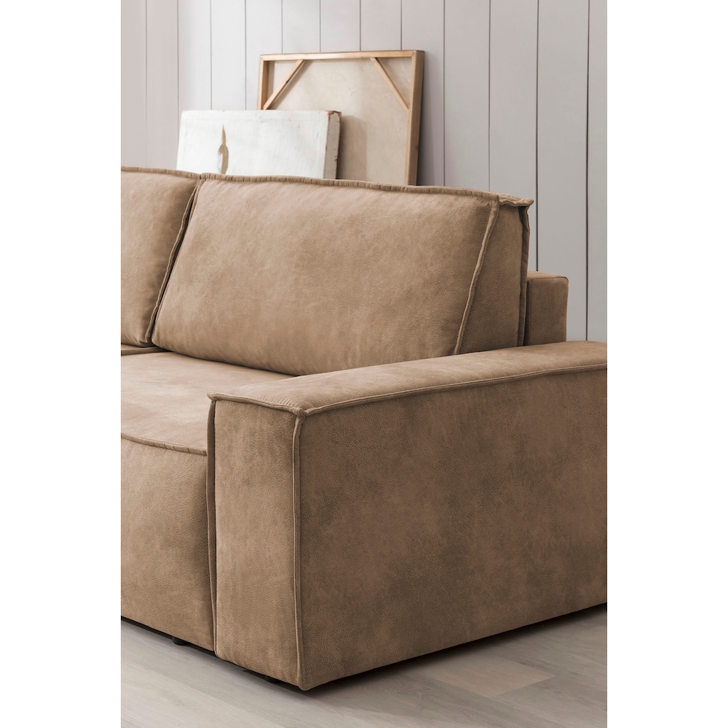 Ecksofa SHERWOOD Schlafsofa, mit Bettkasten, Cord-Bezug