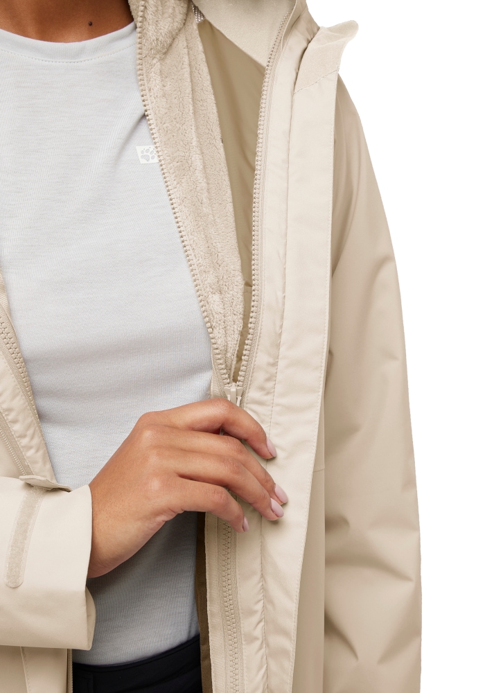 Jack Wolfskin 3-in-1-Funktionsmantel »ROTWAND 3IN1 JKT W« wasserdichte Außenjacke, wärmende Innenjacke