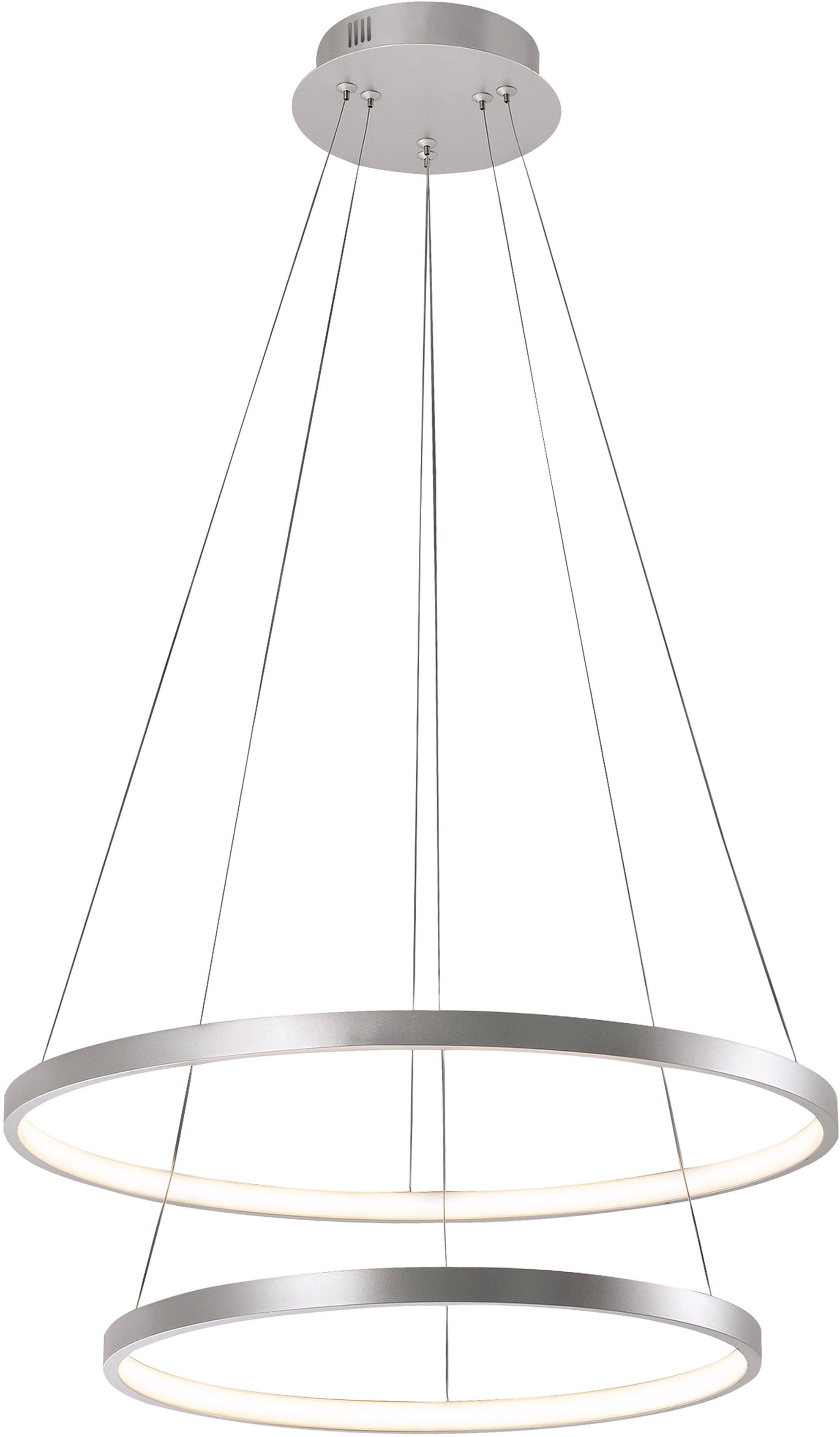 JUST LIGHT. CIRCLE LED Pendant Light Silver 50cm