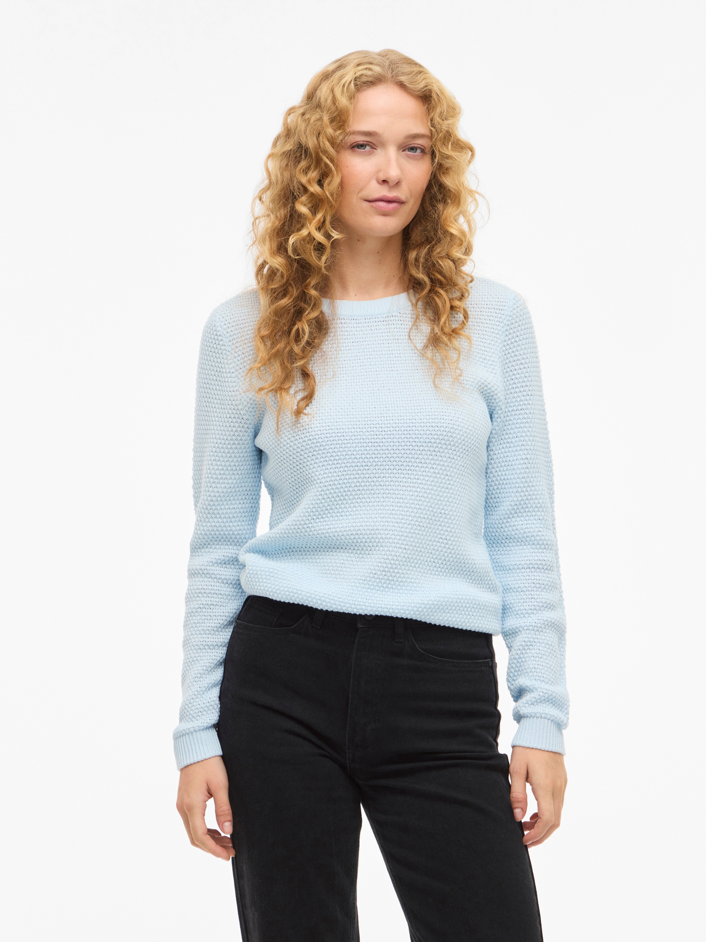Vila 1100000002199 »VIDALO O-NECK L/S KNIT TOP- NOOS« Baumwolle, regular fit