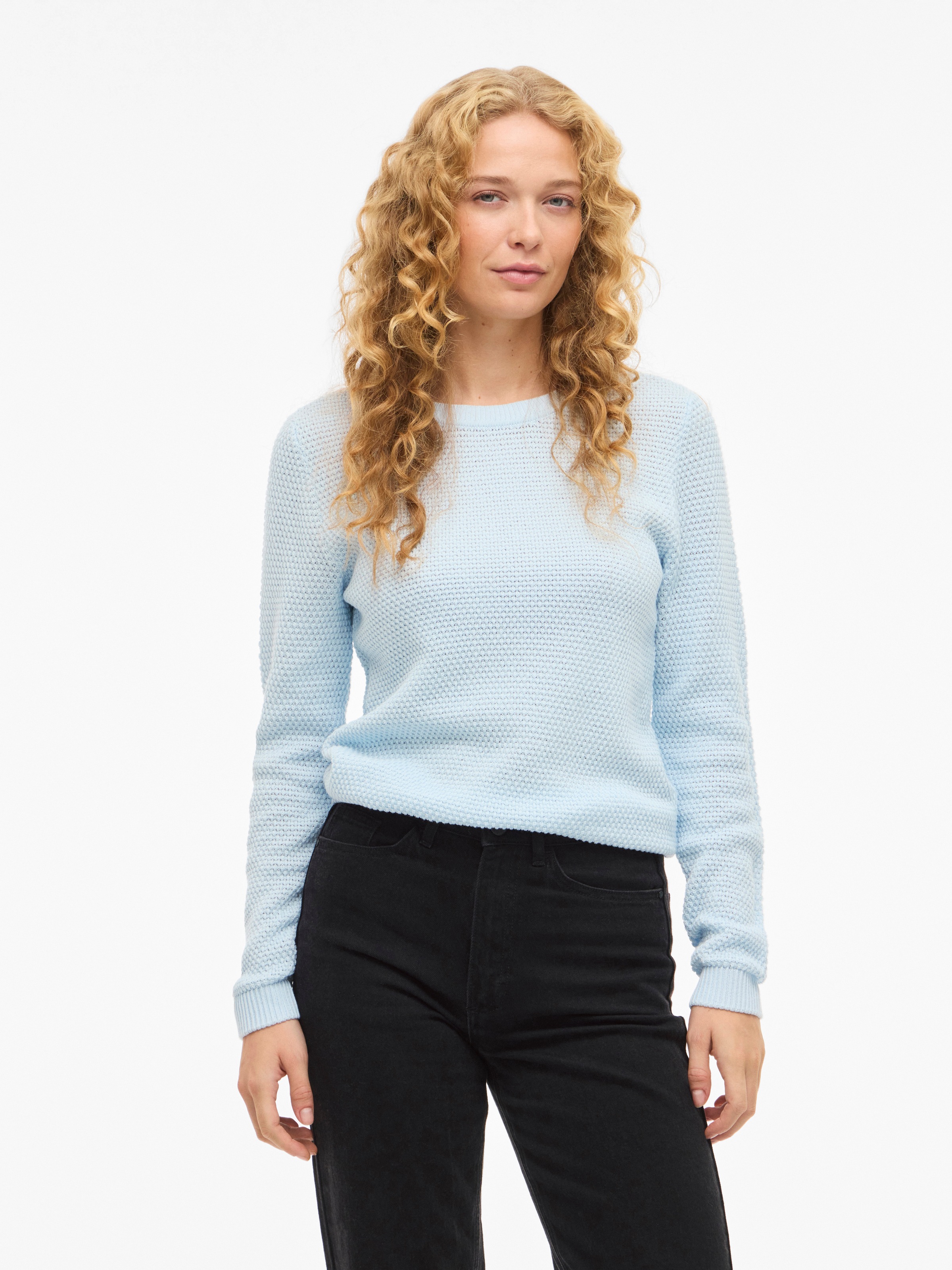 Vila Rundhalspullover "VIDALO O-NECK L/S KNIT TOP- NOOS" Baumwolle, regular günstig online kaufen