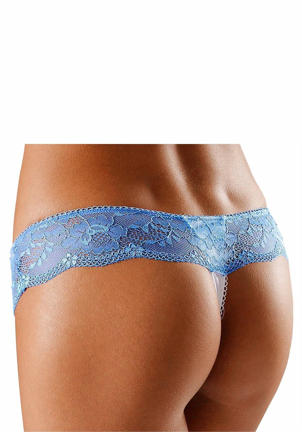 LASCANA String, mit breitem Bund aus blumiger Spitze, Dessous