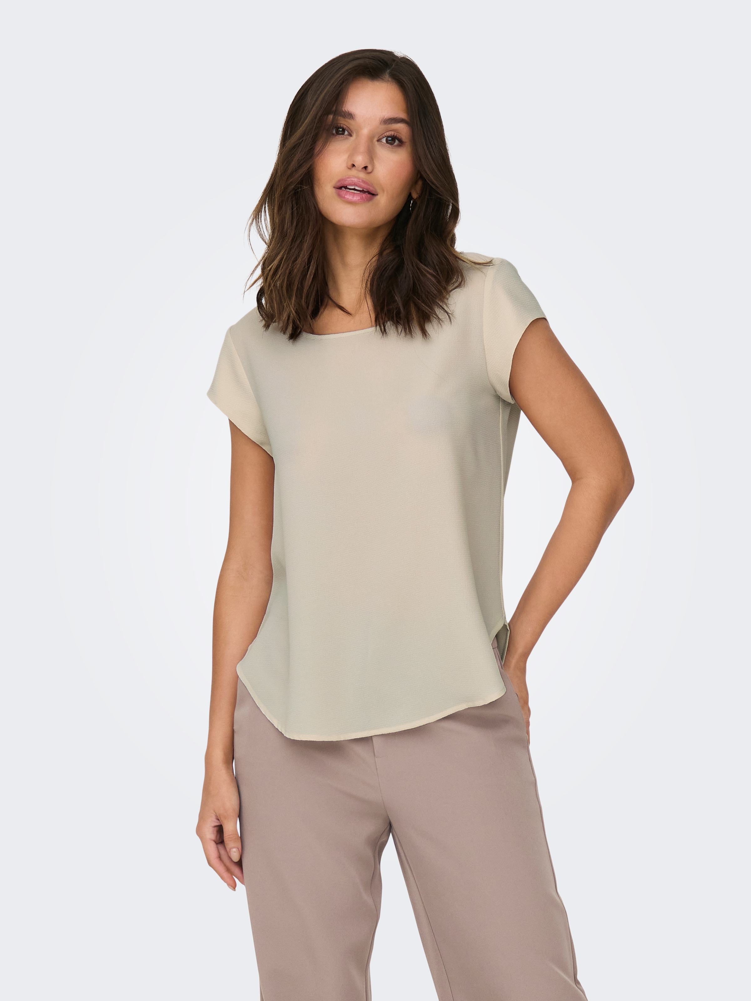 ONLY Kurzarmbluse »ONLVIC S/S SOLID TOP NOOS PTM«