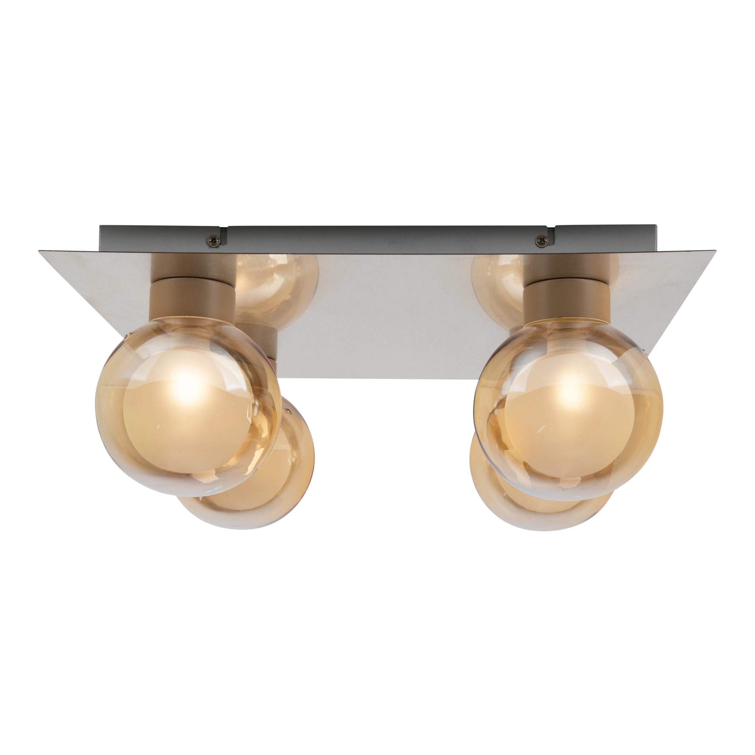 näve Deckenleuchte »Donika« G9 1 Stk. Glasschirme in amber, exkl. G9, Baldachin stahl-blank