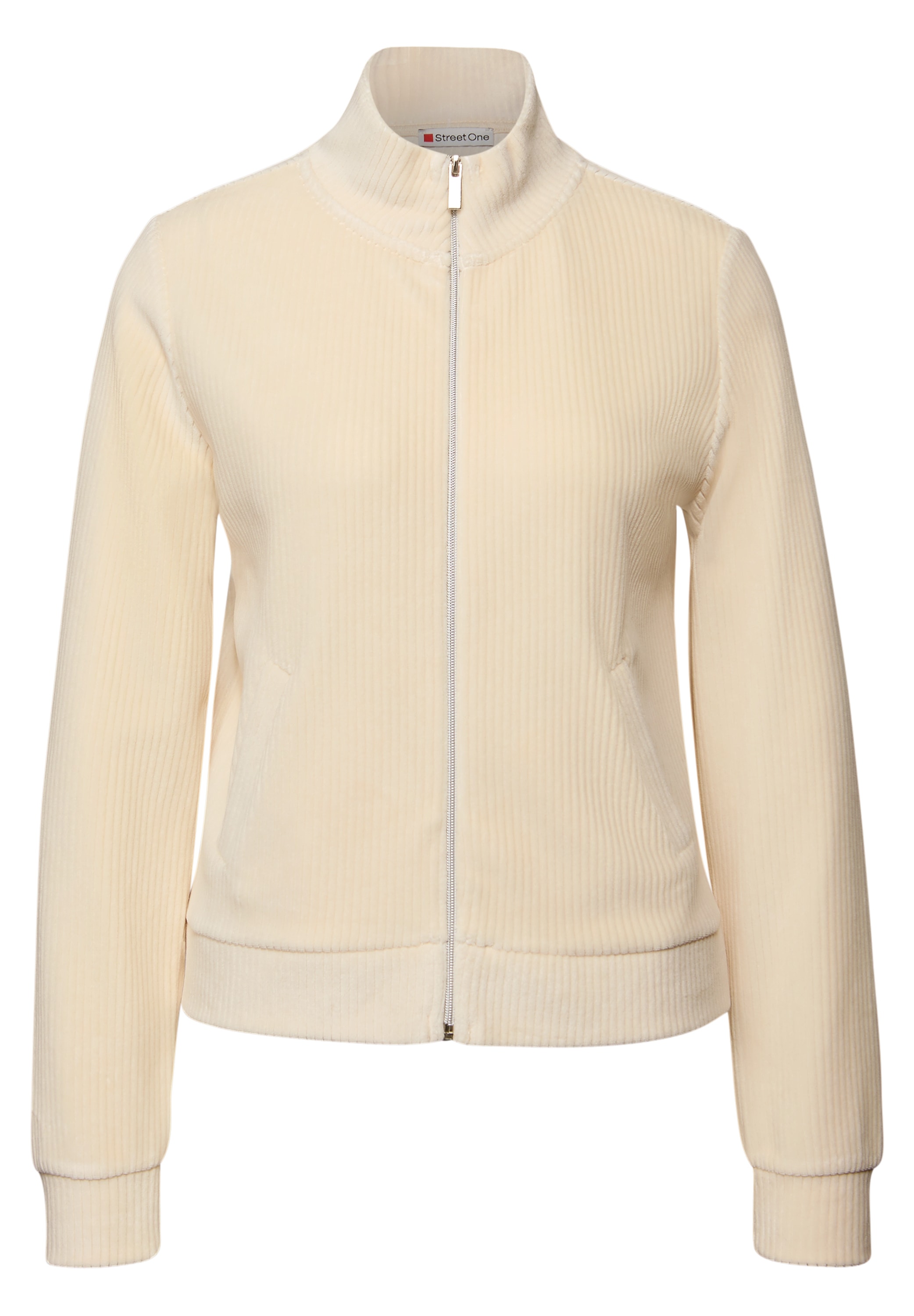STREET ONE Sweatjacke, Cord, mit elastischem Saum und Reißverschluss