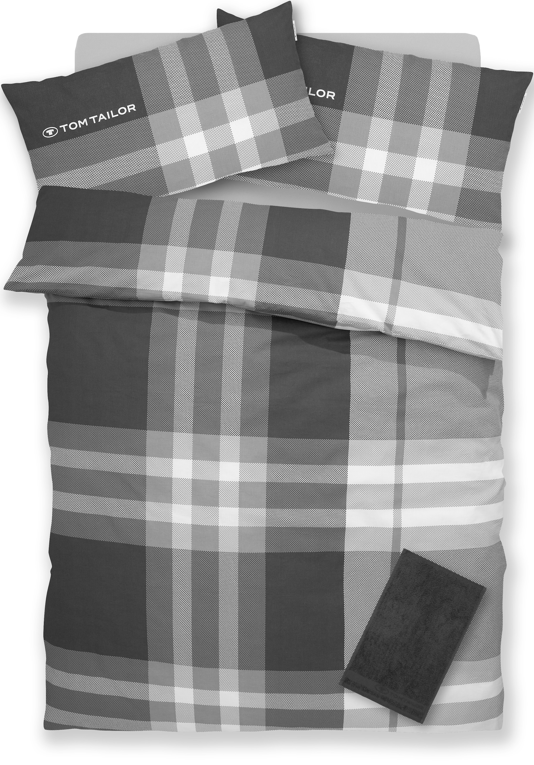 TOM TAILOR HOME Bettwäsche »Nick in Gr. 135x200 oder 155x220 cm«, mit Gratiszugabe Gästehandtuch