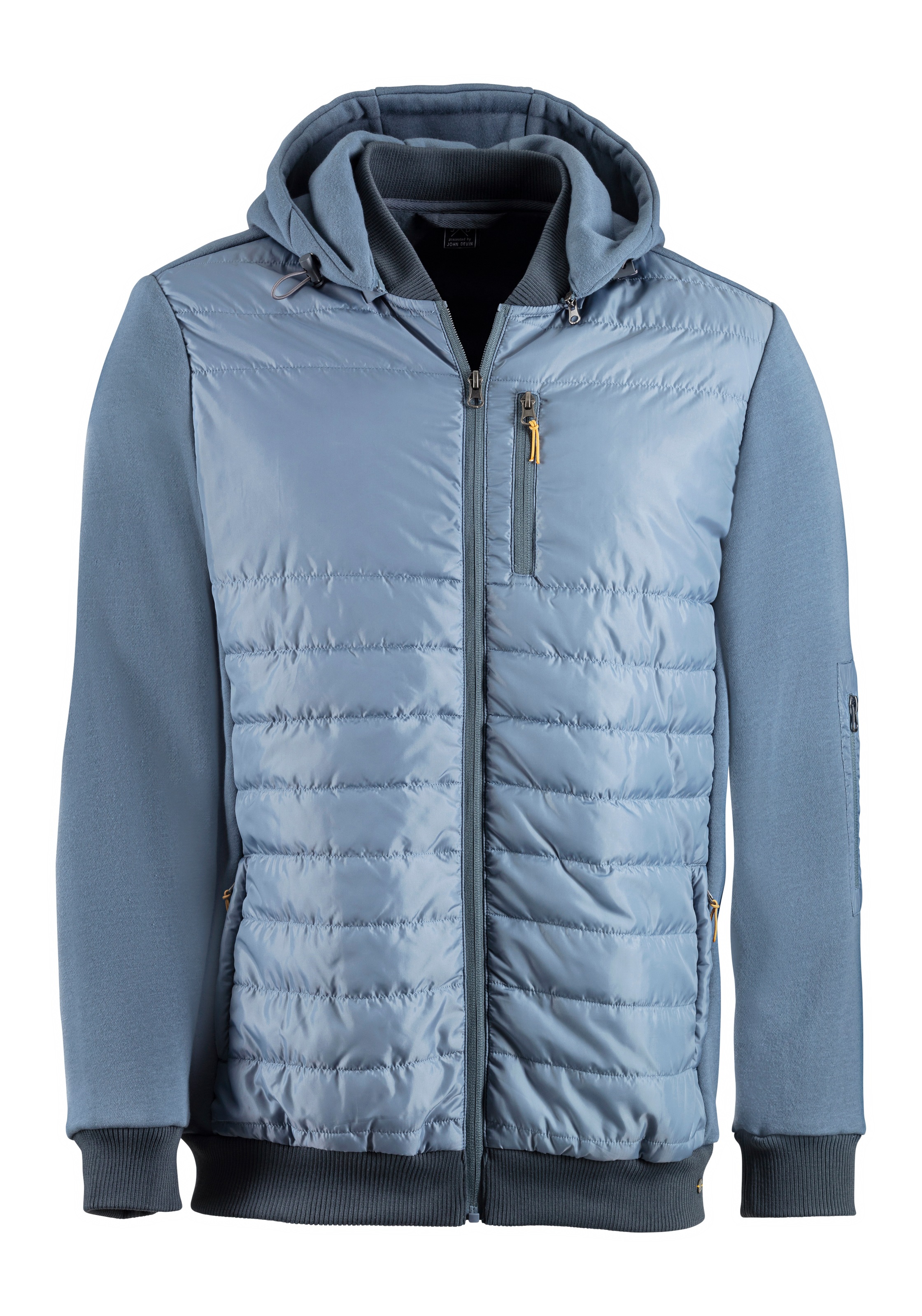 H.I.S Kapuzensweatjacke im vorderen Bereich gesteppt, mit abnehmbarer Kapuz günstig online kaufen