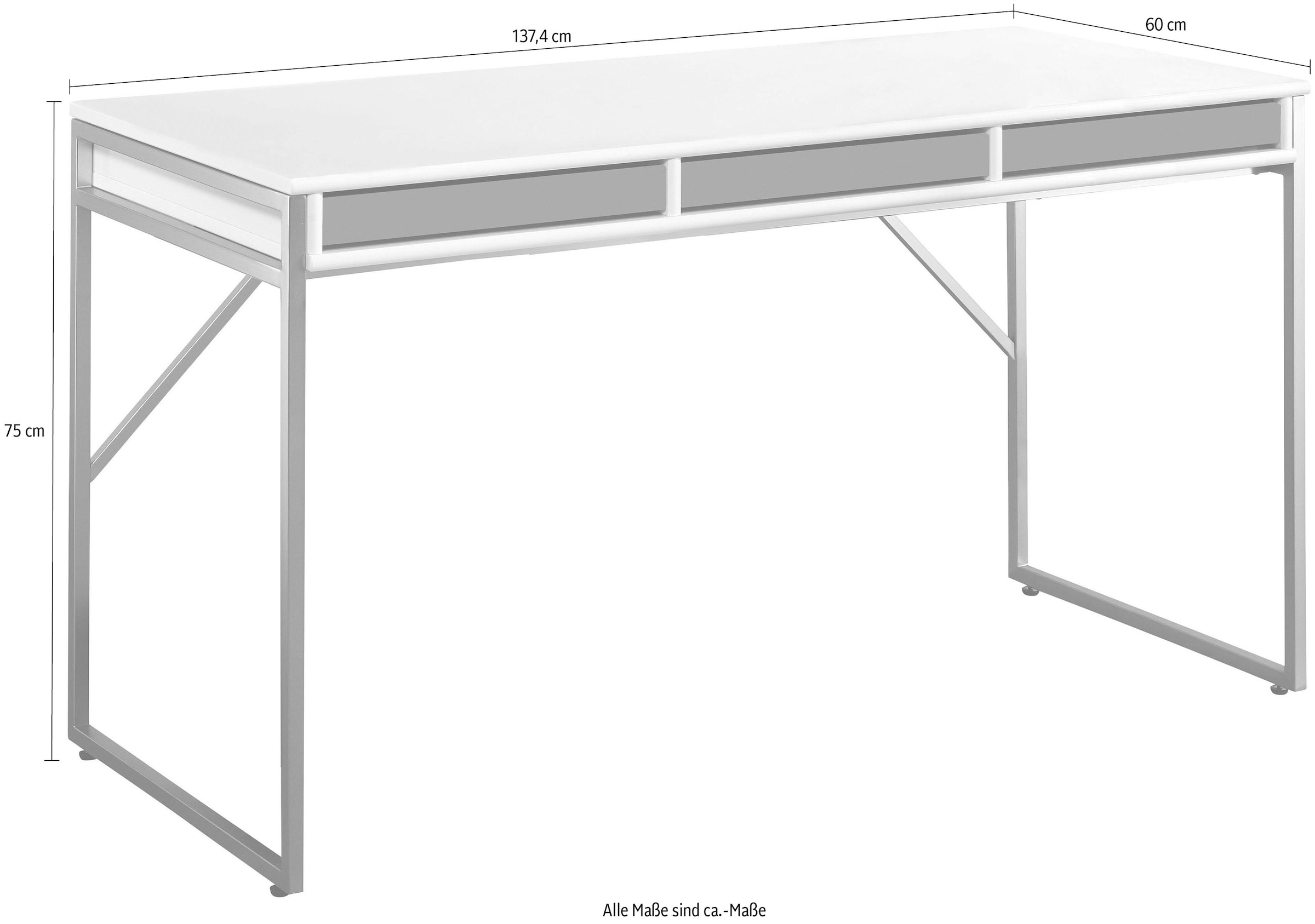 Hammel Furniture Schreibtisch »Mistral Bürotisch, Arbeitstisch, Tisch, Computertisch«, mit Gestell, B: 137,4 cm, Designmöbel