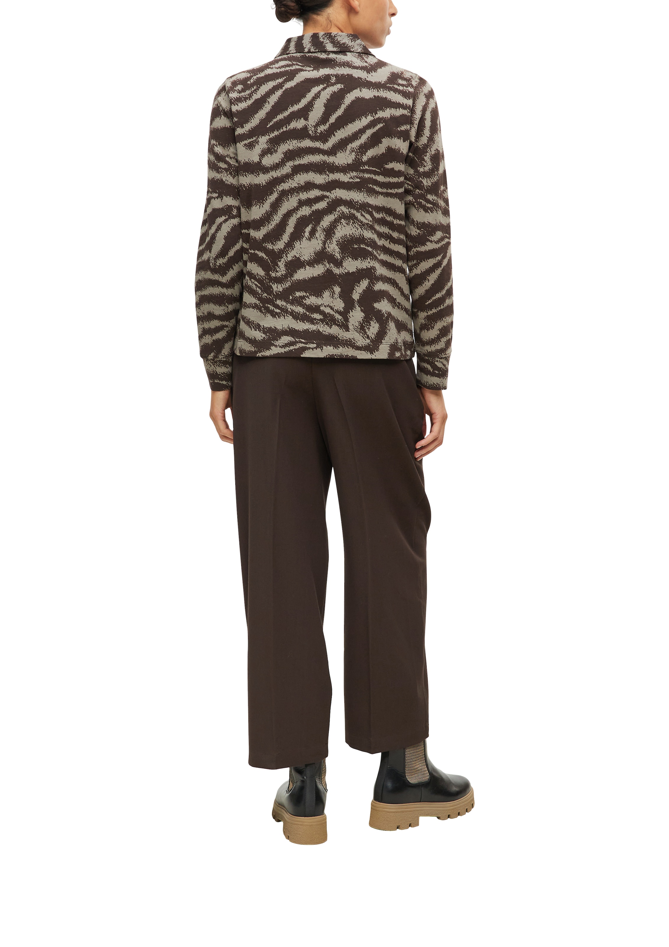 s.Oliver Langarmbluse mit Animal-Print / Stretch / Langarm
