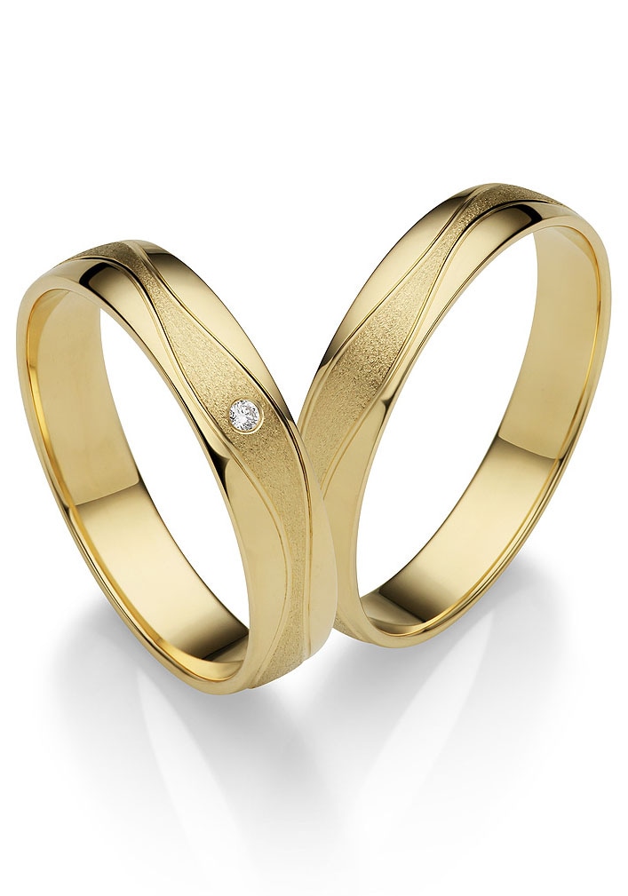 Firetti Trauring »Schmuck Geschenk Gold 375 Hochzeit Ehering "LIEBE"«, Made in Germany, wahlweise mit oder ohne Brillant