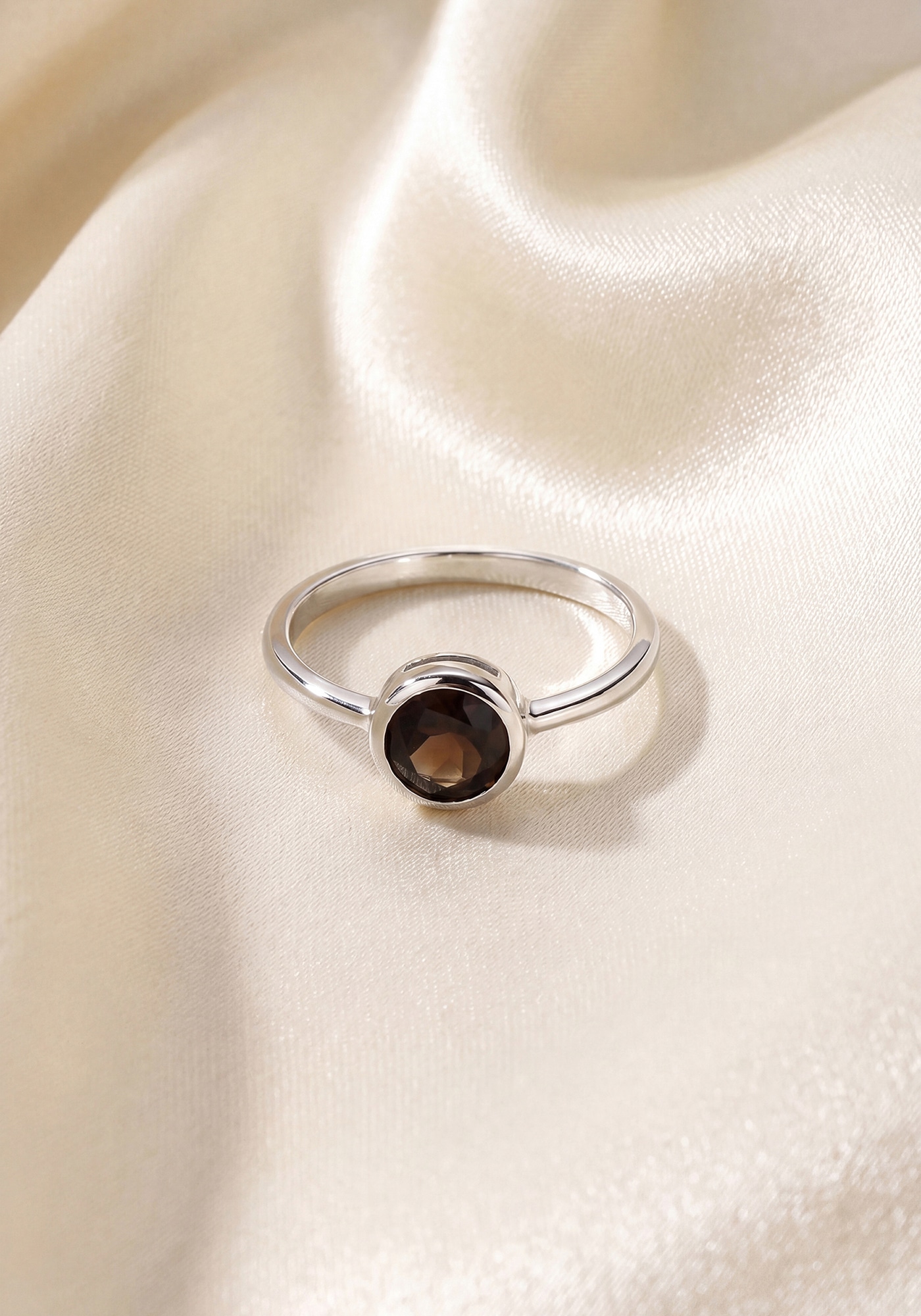 JOBO Fingerring 925 Silber mit Rauchquarz
