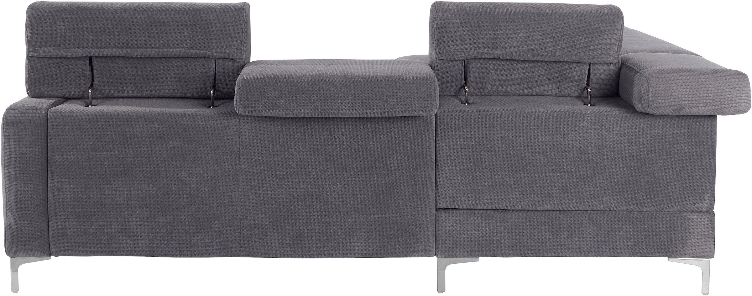 COTTA Polstergarnitur »Sammy L-Form«, (Set), Set bestehend aus: Ecksofa mit Kopfteilverstellung & Hocker