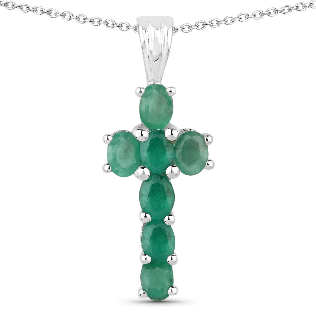 Vira Jewels Kette mit Anhänger »925-Sterling Silber rhodiniert Glänzend Smaragd grün«