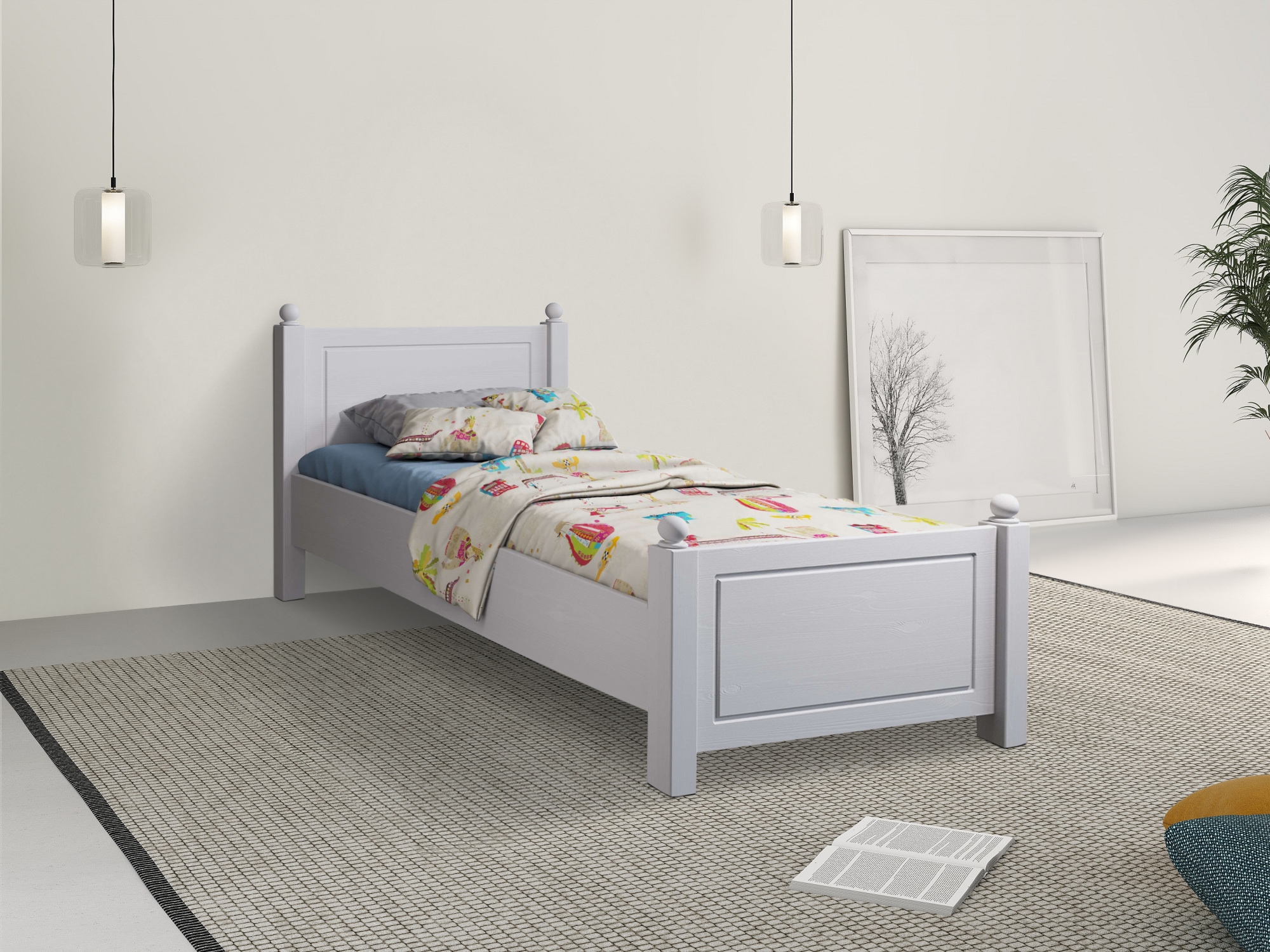 Home affaire Massivholzbett »Mila, hohe Belastbarkeit Jugendbett,! FSC® zertifiziertes Massivholz«, (Breite/Belastbarkeit 180cm/220 KG, 140cm/180 KG, 90cm/=120 KG), aus massiver Kiefer, inklusive Lattenrost