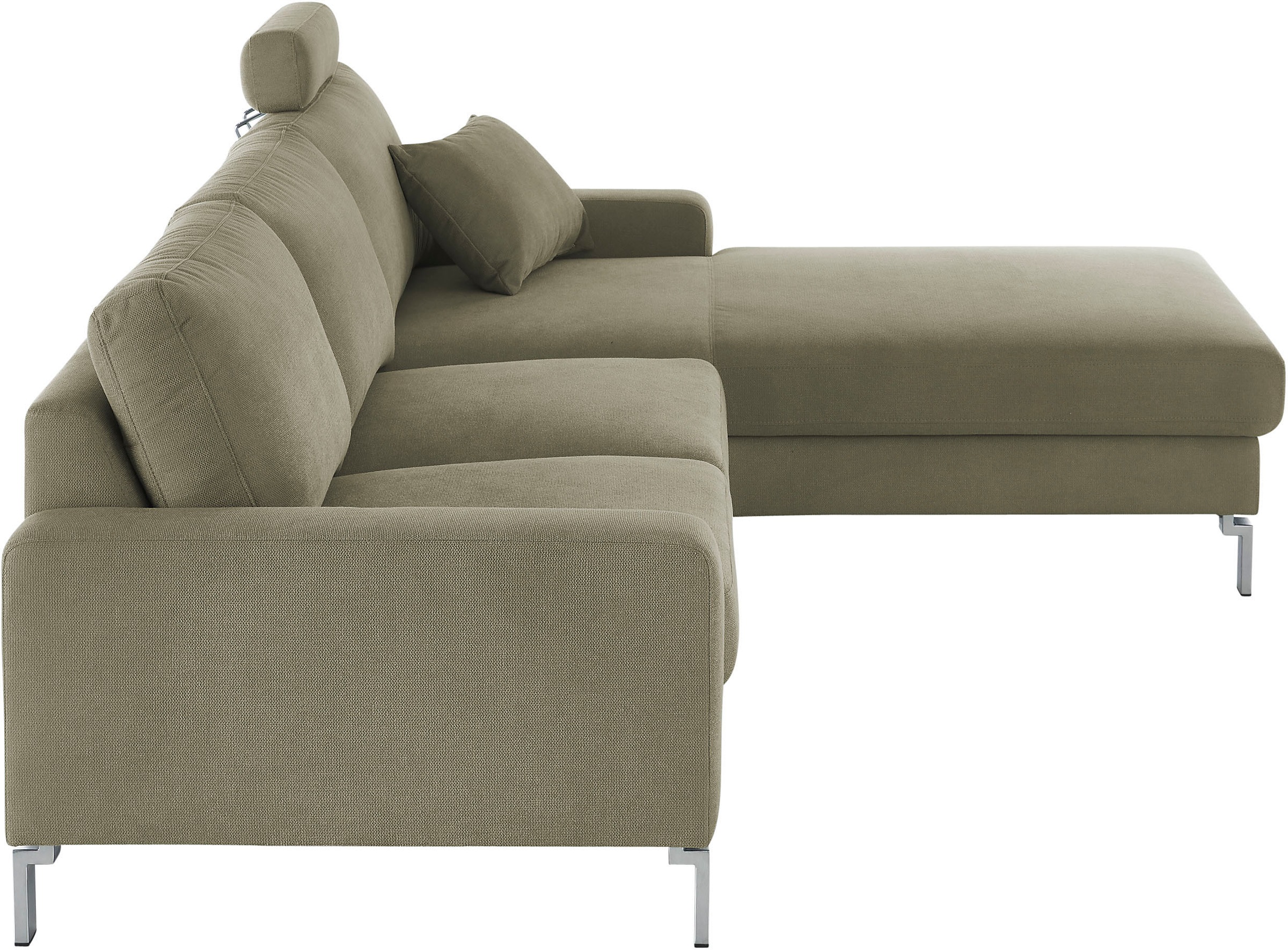 3C Candy Ecksofa »Lecce, wahlweise PUR-Schaumstoff oder Tonnentaschenfederkern«, Bett im 2,5-Sitzer, teilmotorische Schlaffunktion im Longchair, L-Form