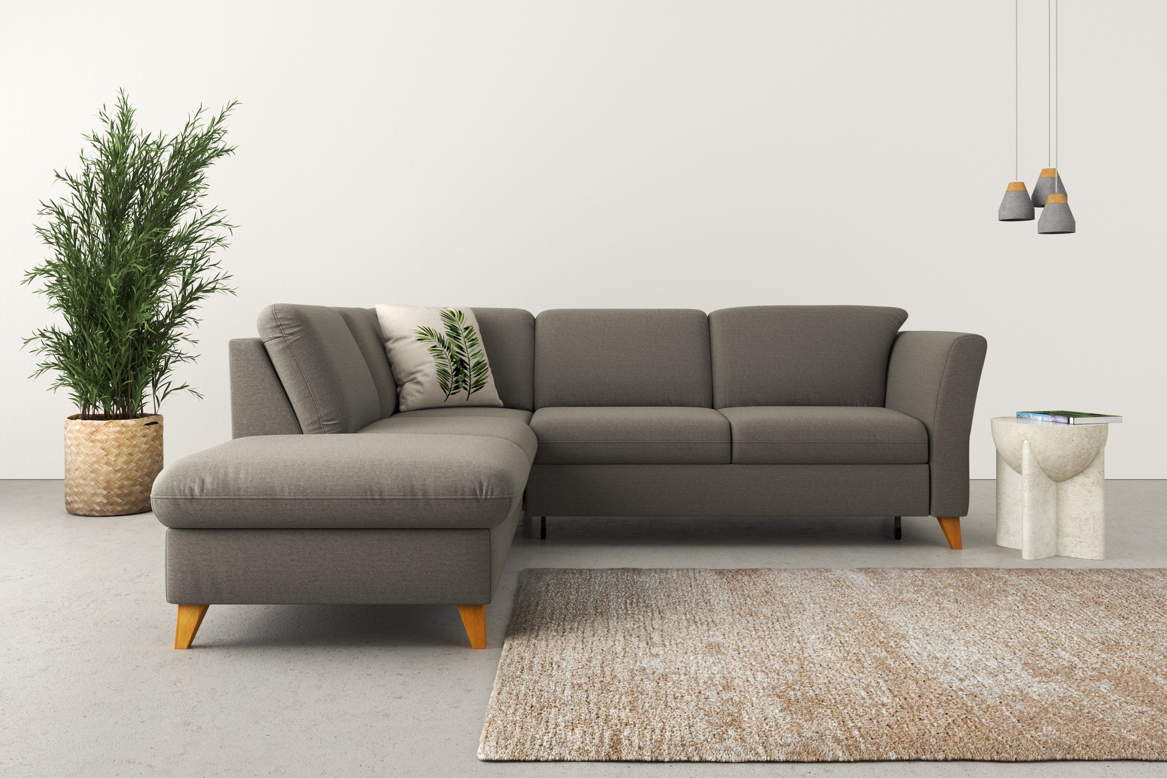Home affaire Ecksofa "Trelleborg L-Form" Federkern-Polsterung, wahlweise mit Schlaffunktion und Stauraum