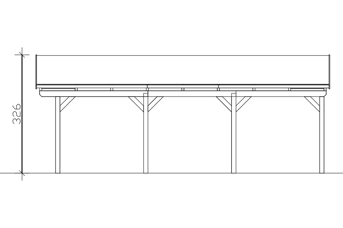 Skanholz Einzelcarport »Fichtelberg«, Leimholz-Nordisches Fichtenholz, weiß, mit roten Schindeln