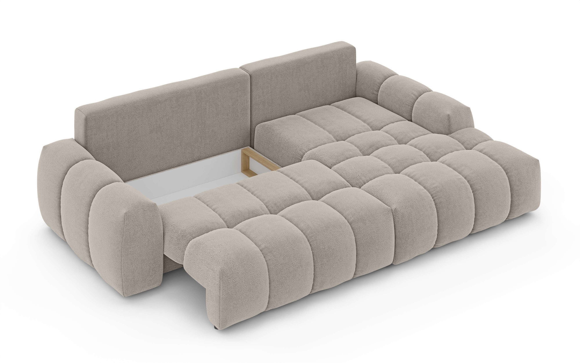 INOSIGN Ecksofa »AZITA klein optionale Schlafsofa mit Bettkasten, B/T/H: 270/166,5/84cm«, L-Form mit Wellenunterfederung, Bubble-Optik
