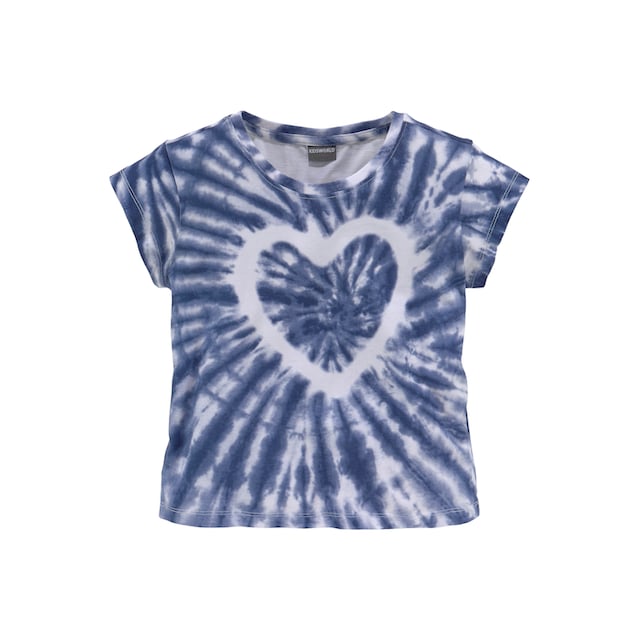 KIDSWORLD T-Shirt »Herz Batik«, kurze modische Form bestellen | BAUR
