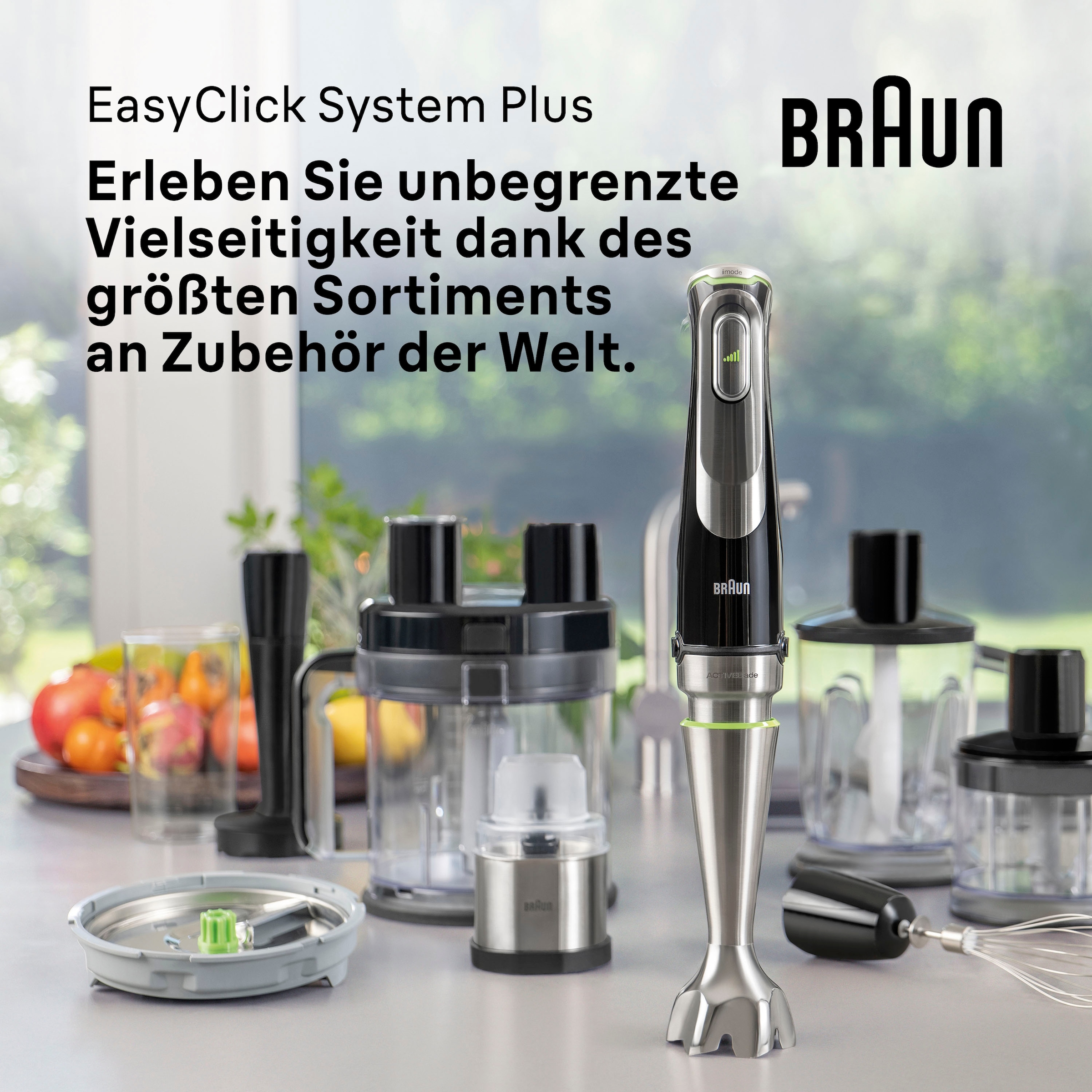 Braun Stabmixer »MQ 9147X MultiQuick 9«, 1200 W, Schneebesen, Mixeraufsatz,  Zerkleinerer, Gemüsestampfer, 0,6l Behälter online kaufen | BAUR