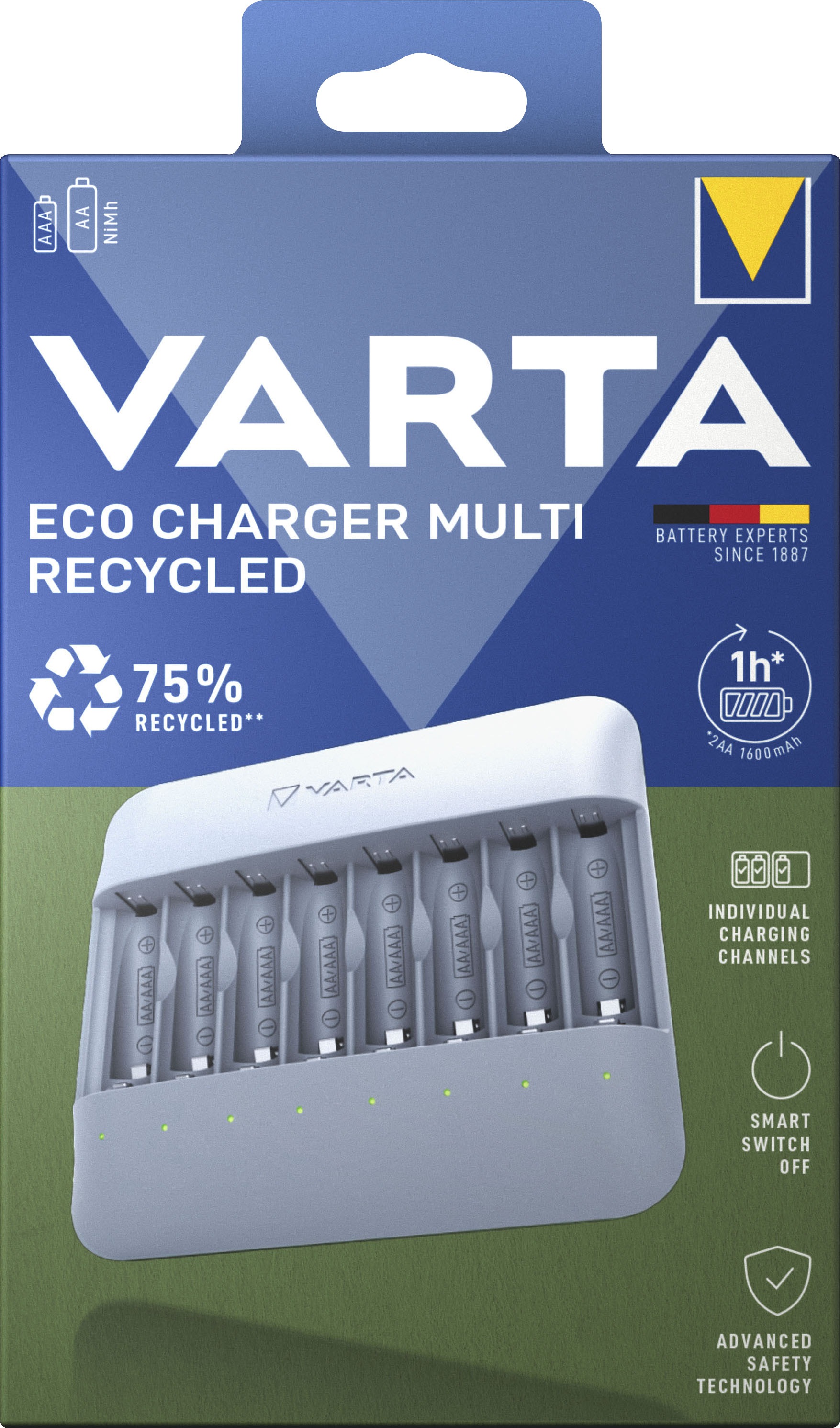 VARTA Batterie-Ladegerät »Eco Charger Multi Recycled«, 2000 mA