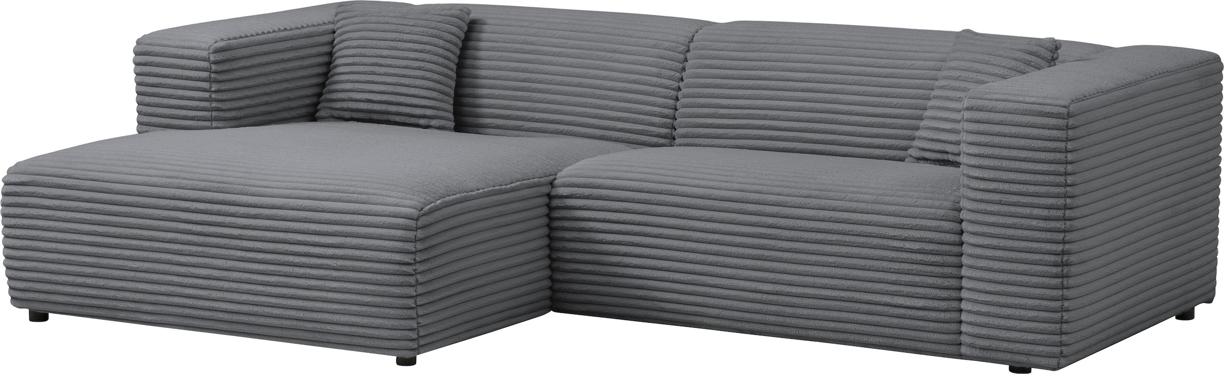 andas Ecksofa »BAKELS, L-Form in Cord oder Boucle-Stoff, moderne Couch«, wahlweise Recamiere rechts/links, bequemer Sitzkomfort