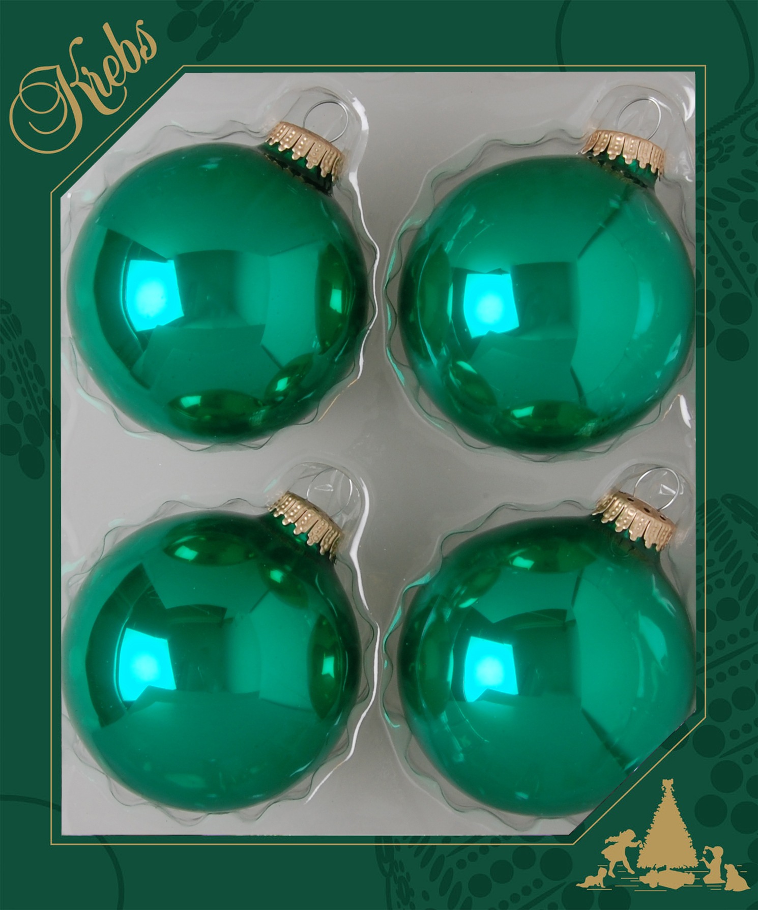 Krebs Glas Lauscha Weihnachtsbaumkugel »CBK63268, Weihnachtsdeko, Christbaumschmuck, Christbaumkugeln Glas«, (Set, 4 St.)
