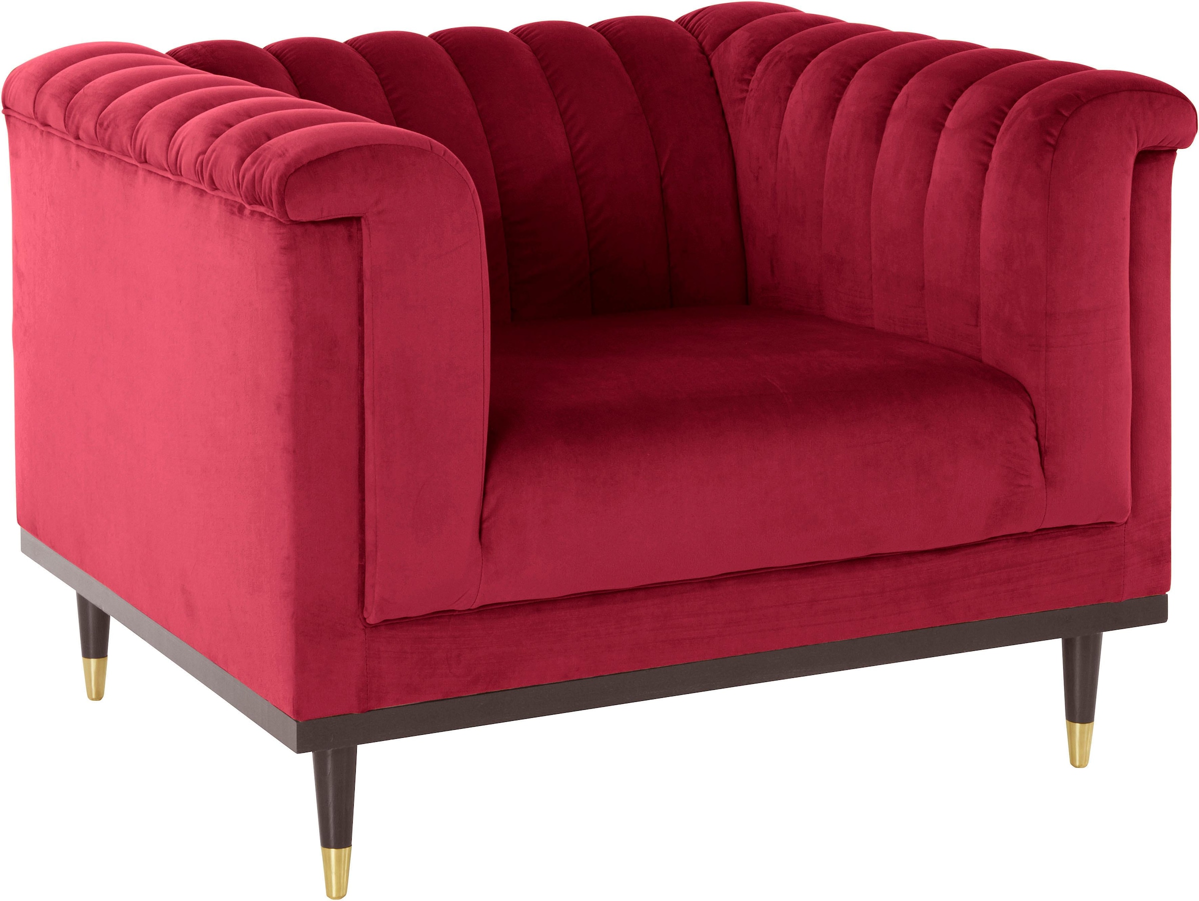 Home affaire Sessel "Chamby" mit Holzrahmen unten und Steppung im Lehnenber günstig online kaufen