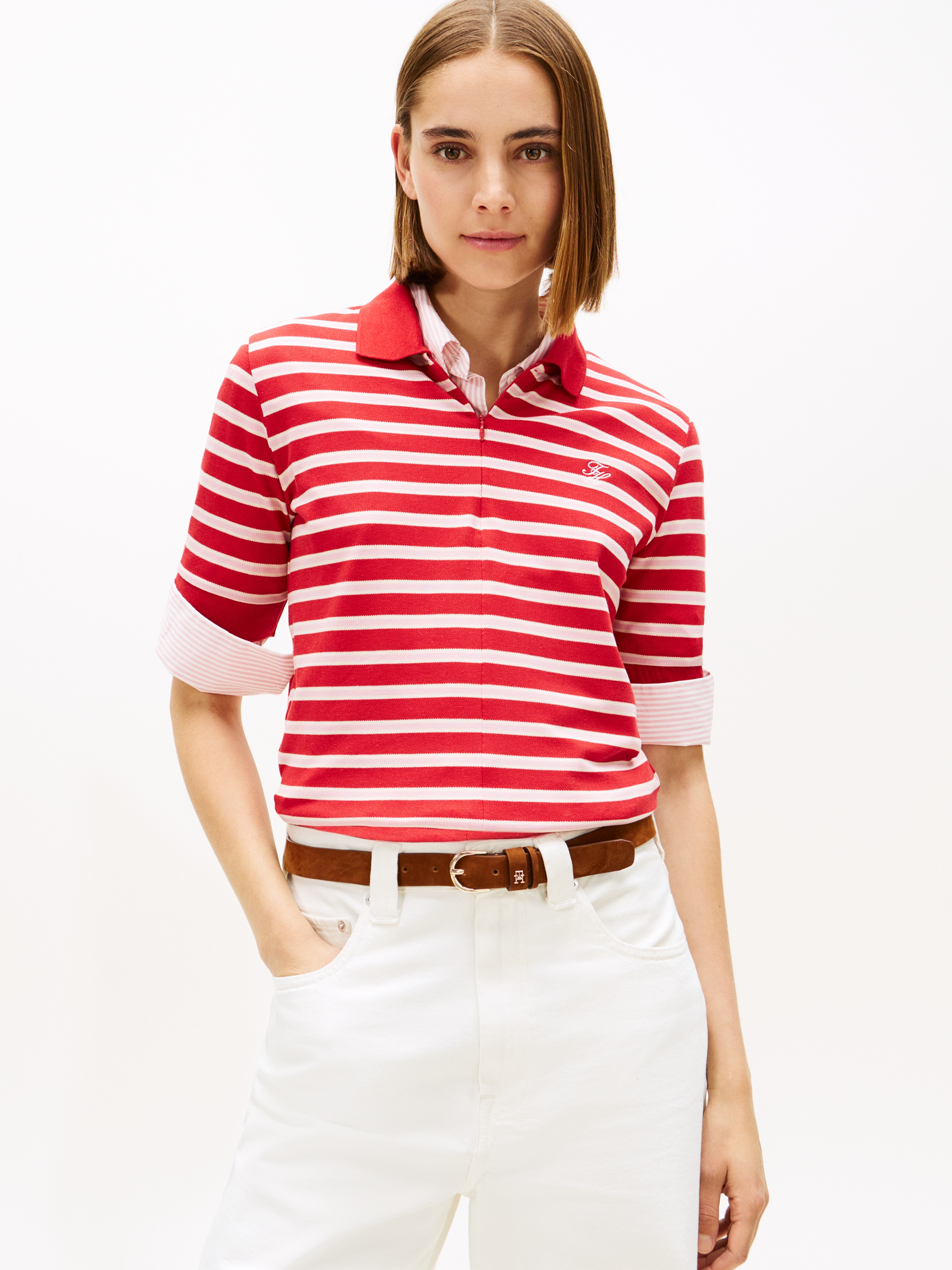 Tommy Hilfiger Poloshirt "TH SCRIPT LYOCELL ZIP SS POLO" günstig online kaufen