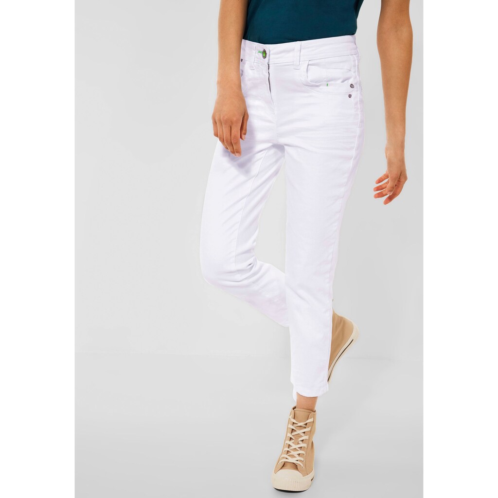 Damenmode Hosen Cecil 5-Pocket-Hose »Style New York«, mit verzierten Taschen weiß