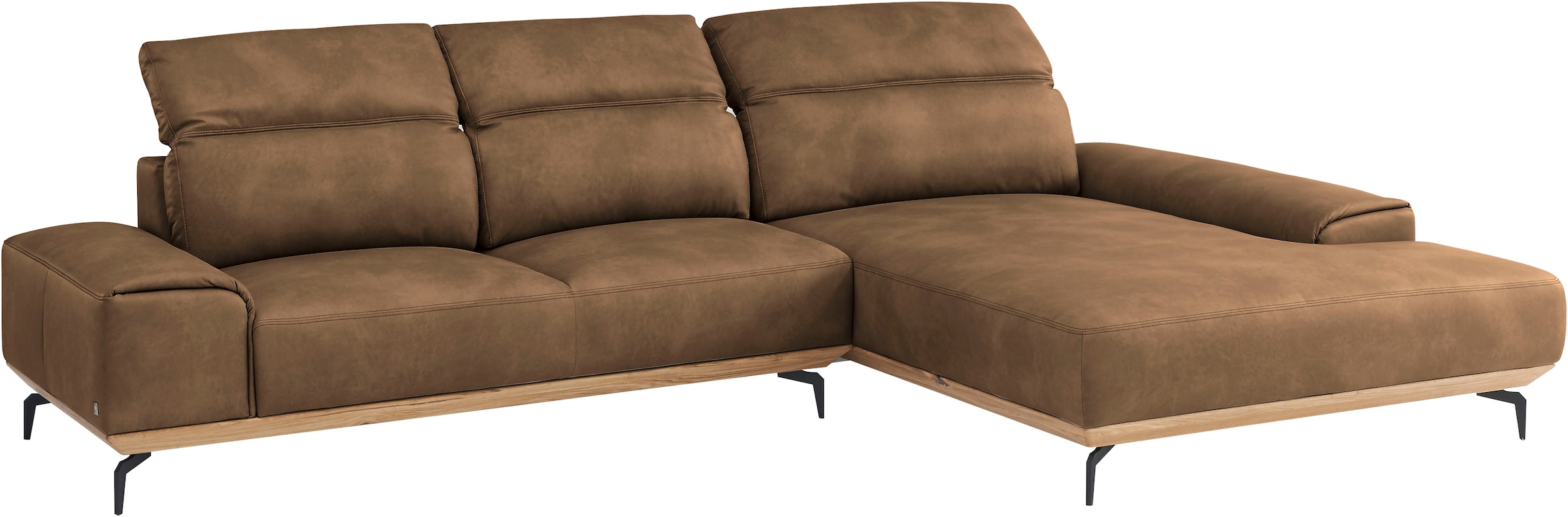 Musterring Wohnlandschaft »MR 2490«, Fuß Schwarz, Sitzhöhe 46cm, wahlweise mit Funktionen, Maße 342x207 cm