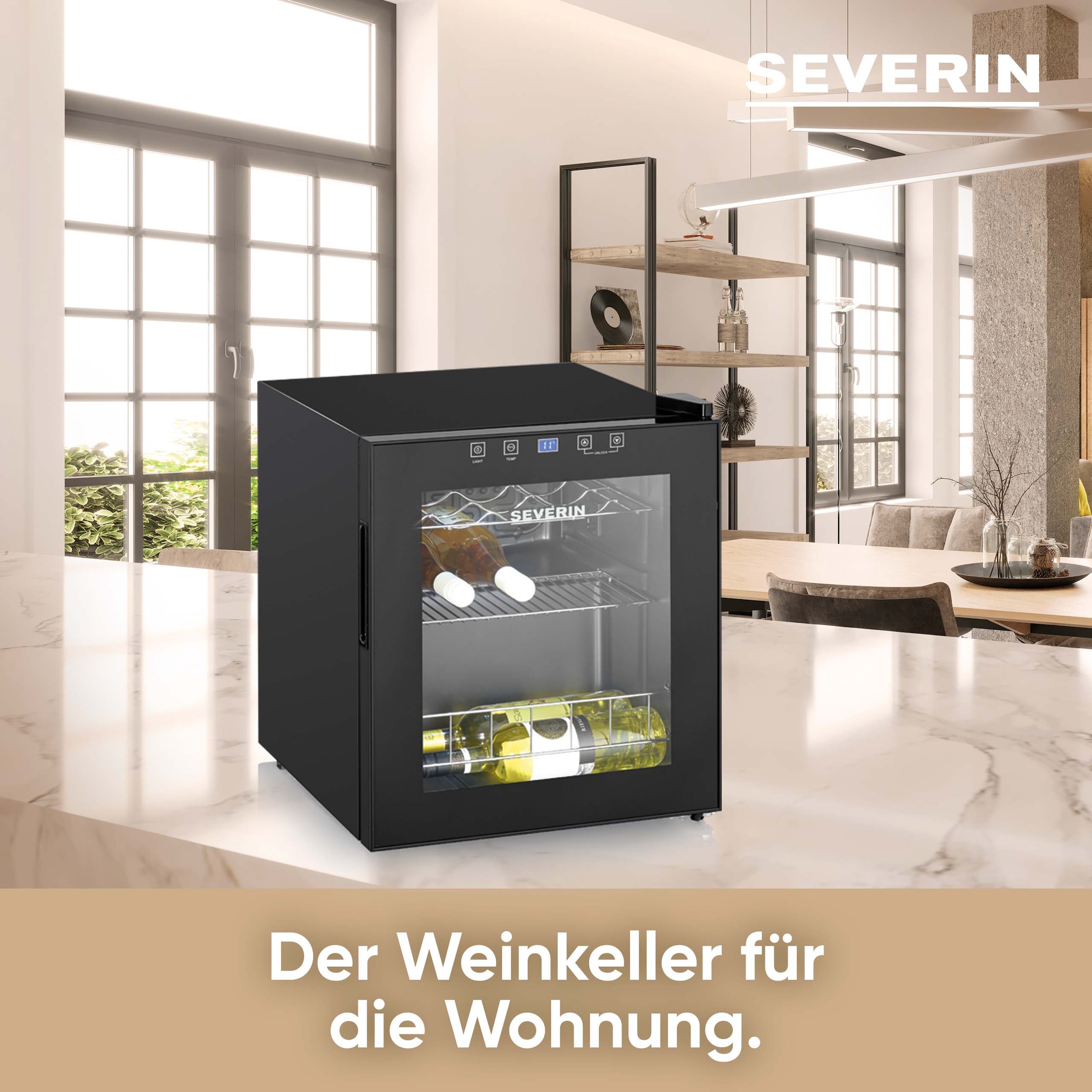 Severin Weinkühlschrank »WKS 8907«, für 15 St. Standardflaschen á 075l, für 15 Flaschen, 46 Liter Nutzinhalt