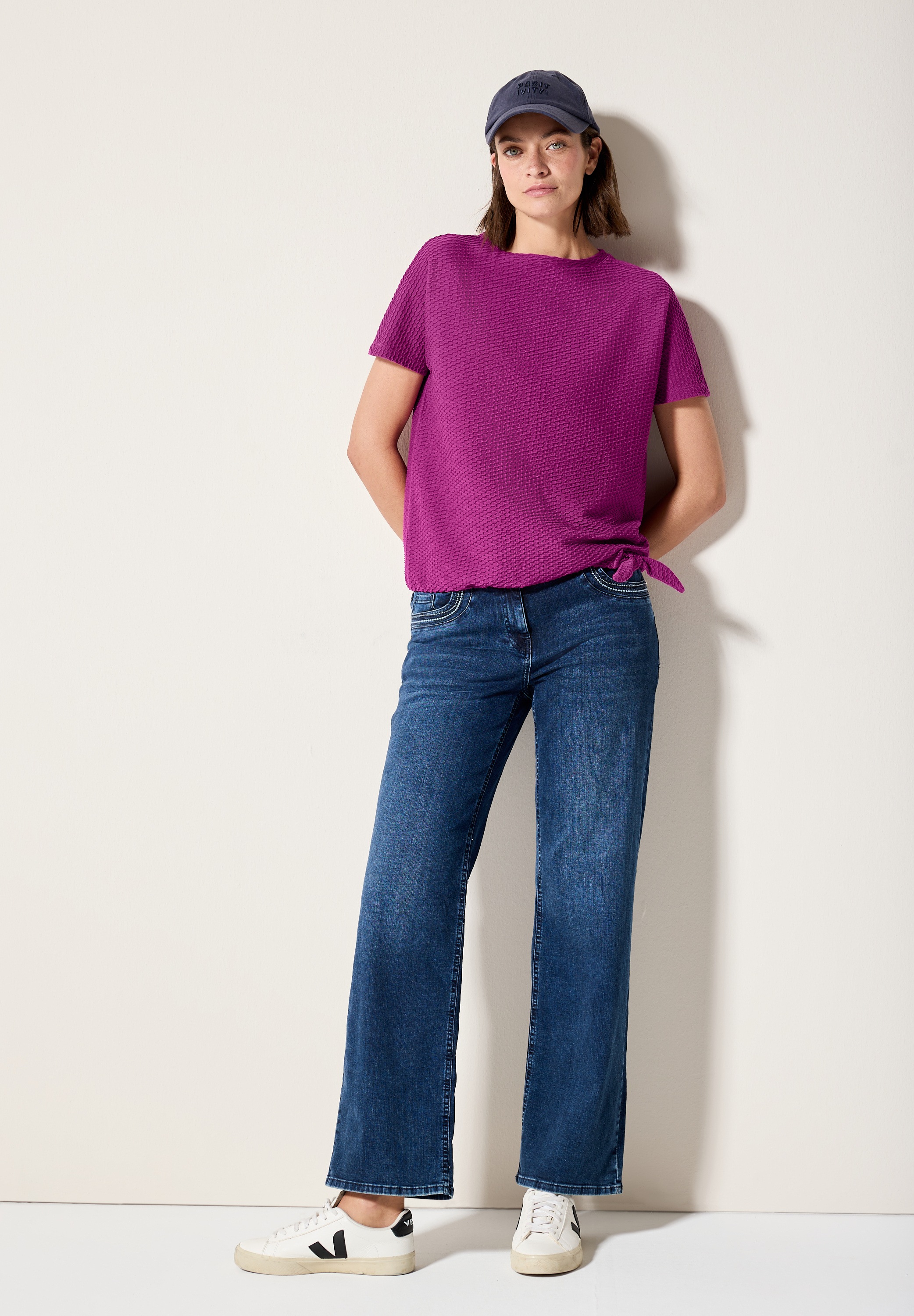 Cecil T-Shirt, mit Knotendetail am Saum