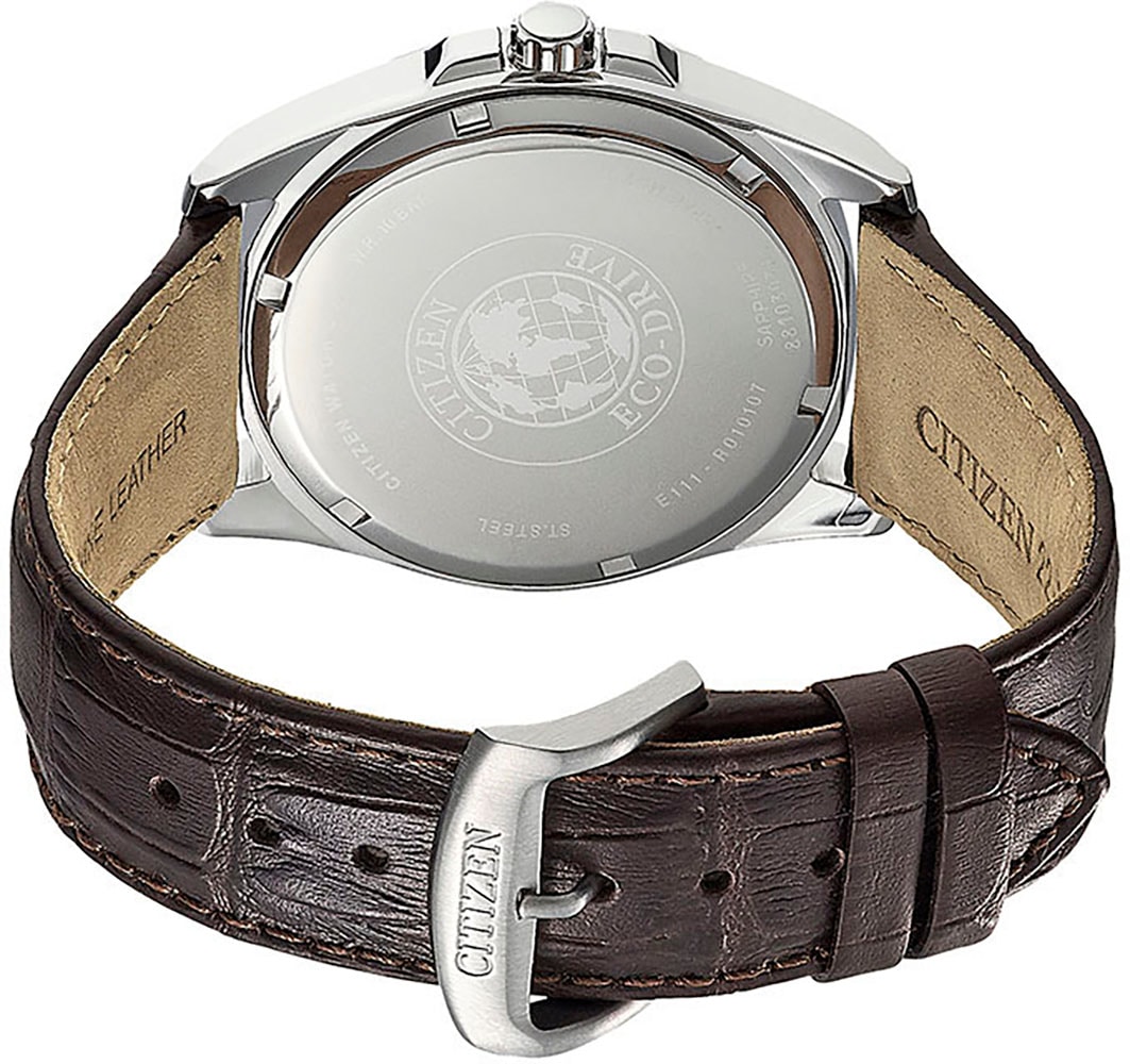 Citizen Solaruhr, Armbanduhr, Herrenuhr, Datum, Saphirglas, Lederarmband