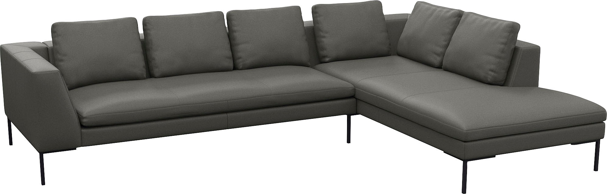 FLEXLUX Ecksofa »Loano, superbequemer Sitzkomfort durch Kaltschaum im Sitz, L-Form«, modernes Sofa, frei im Raum stellbar, lose Kissen, hoher Fuß