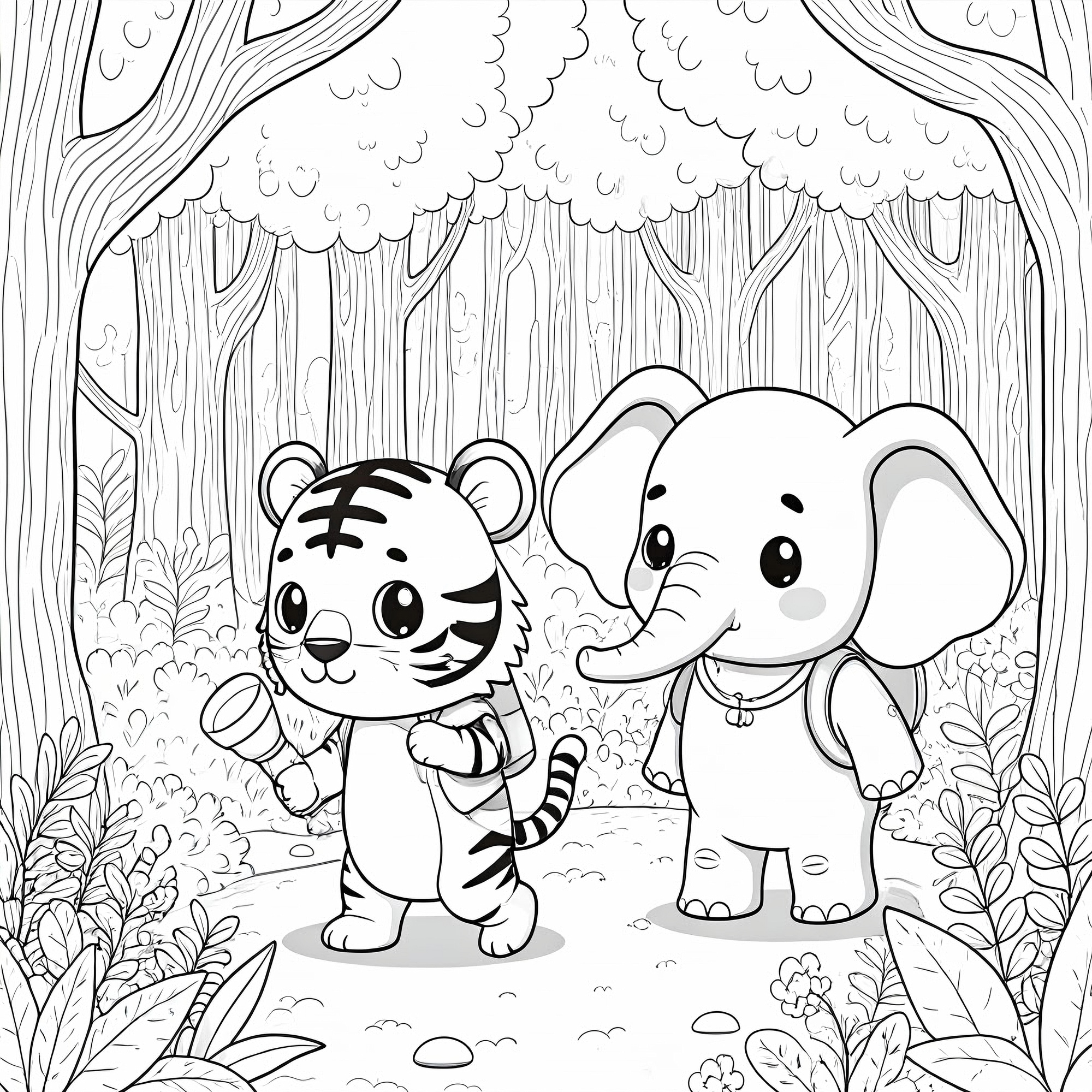 queence Wandsticker »Tiger und Elefant«, (1 St.), DIY-Wandsticker zum Bemalen