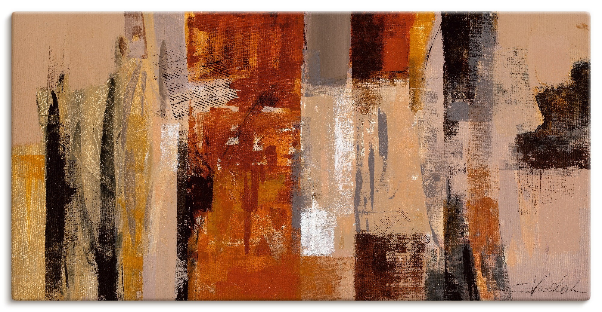 Artland "Stadt-Morgen" Gegenstandslos 1 Stk. tlg. als Leinwandbild, Poster günstig online kaufen