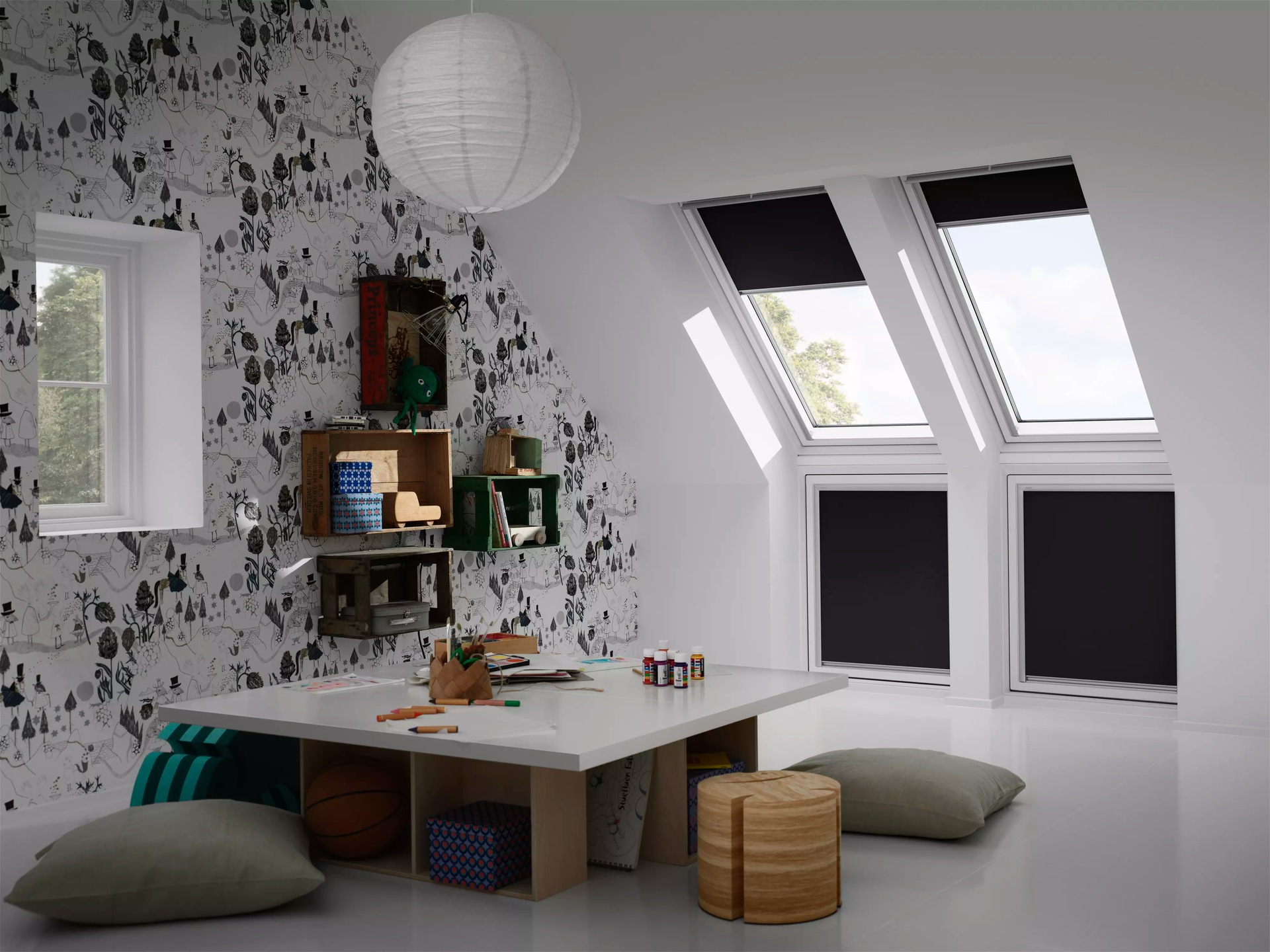 VELUX Verdunklungsrollo »DKL 3009S«, verdunkelnd, ohne Bohren, in Führungsschienen, Stoff schwarz mit weißen Führungsschienen & Griffleiste
