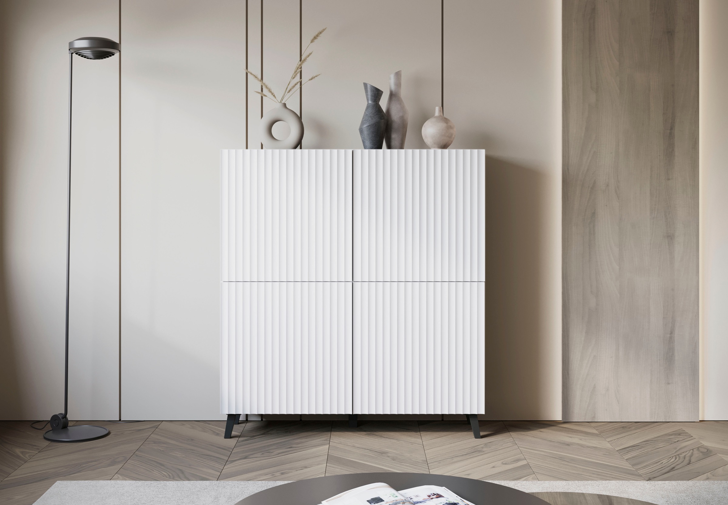 INOSIGN Highboard »HIGHBOARD PHUKET«, (1 St.), moderne Kommode mit 4 Türen und 8 Fächern, Breite 120 cm