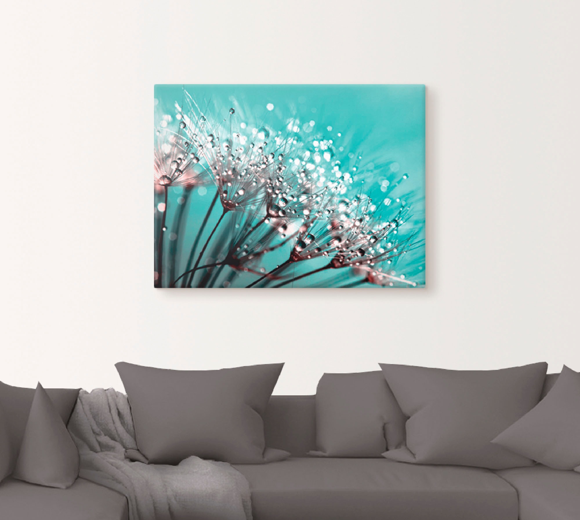 Artland Leinwandbild "Glitzernde Pusteblume I" Blumen 1 Stk. tlg. auf Holzr günstig online kaufen