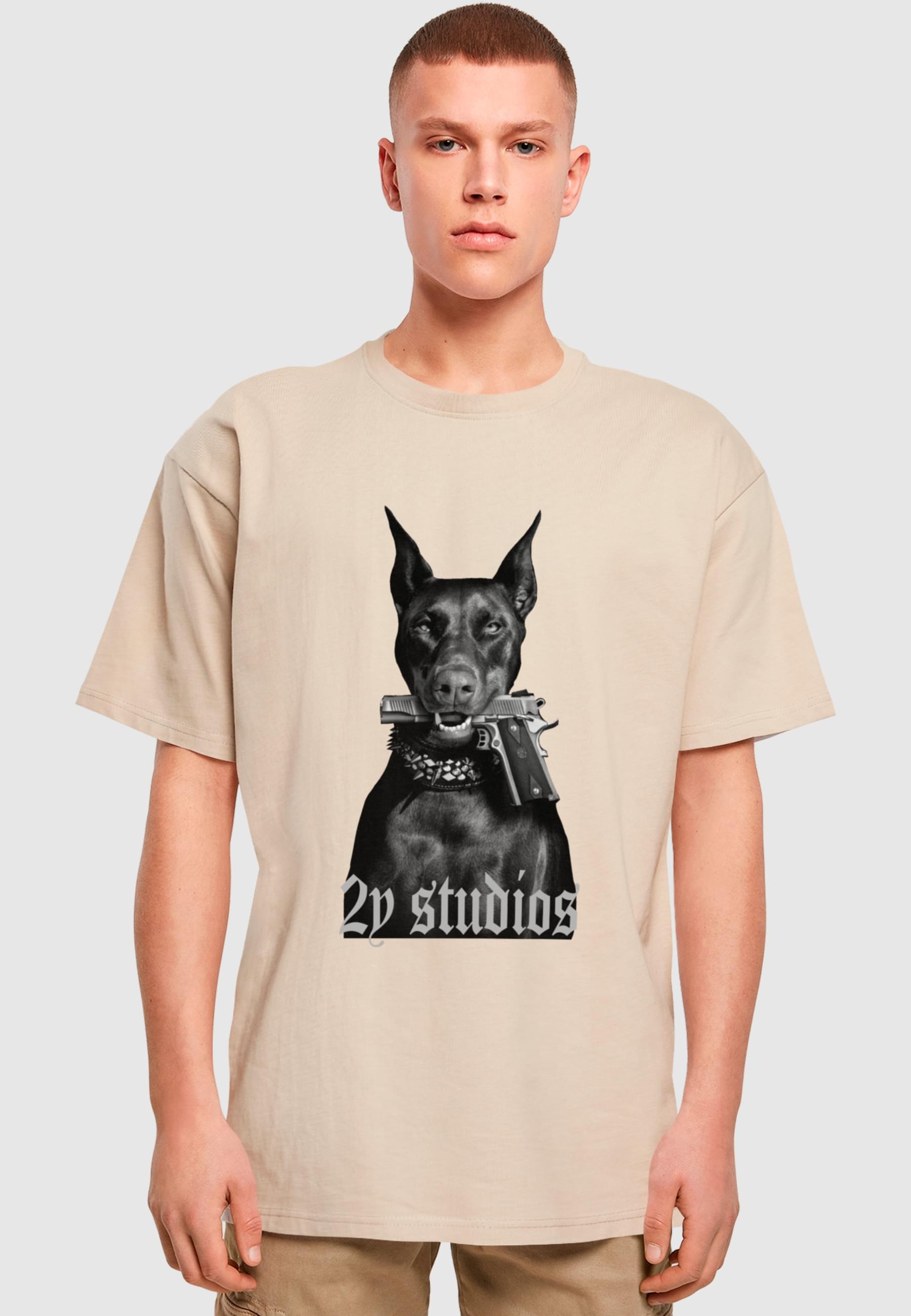 2Y Studios T-Shirt »2Y Studios Herren Doberman Oversize Tee«, (1 tlg.)